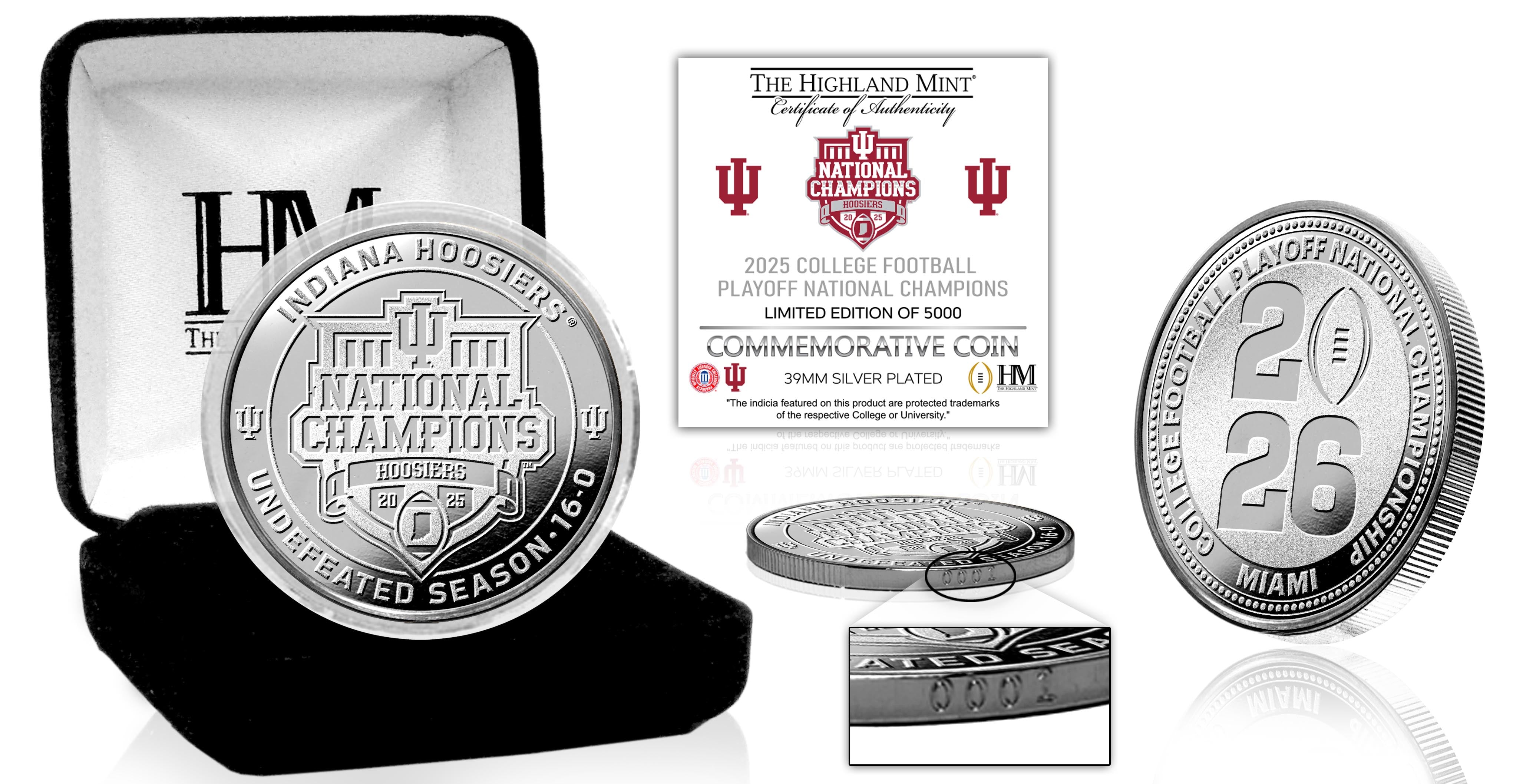 Indiana University 2025-26 CFP National Champions Silver Plated Coin