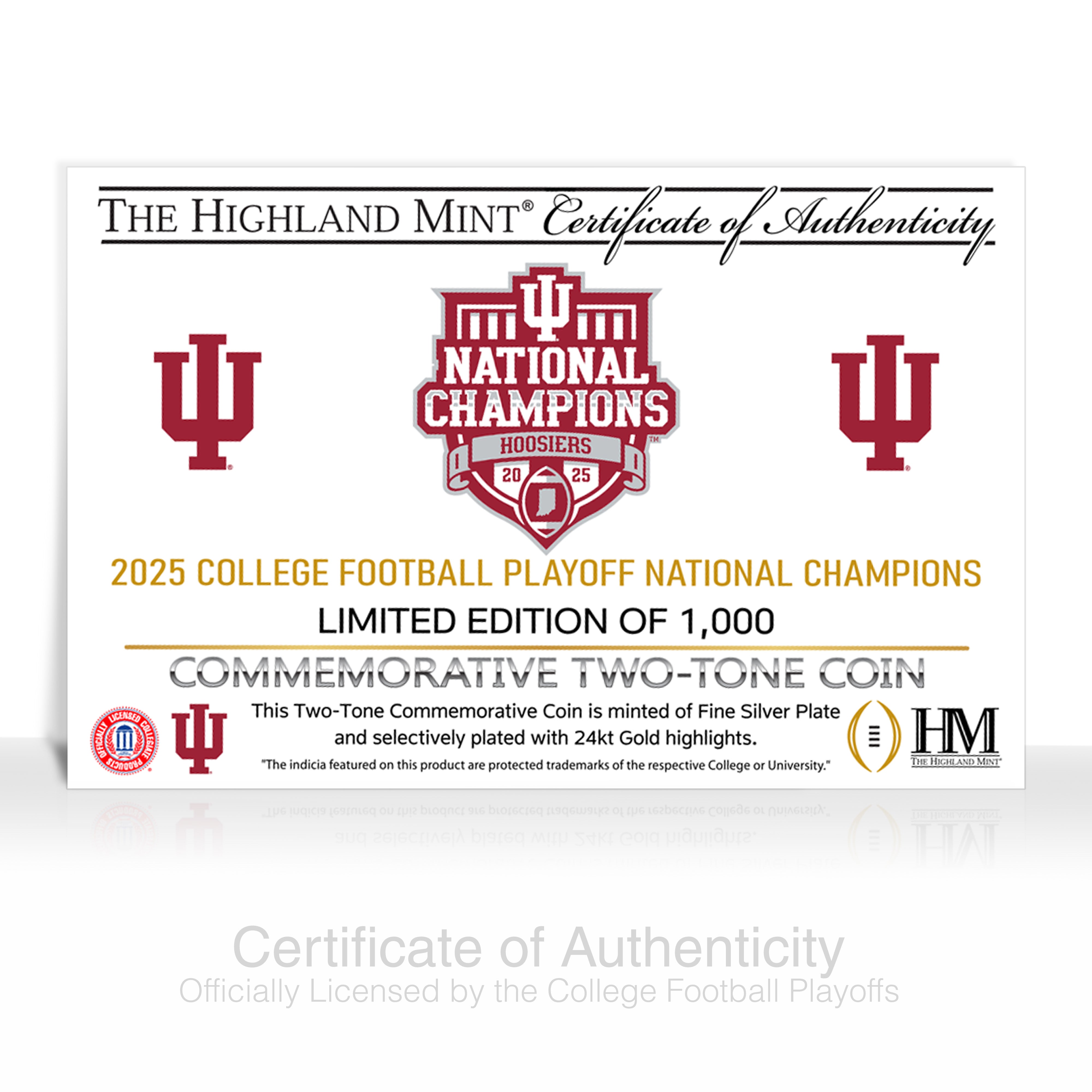 Indiana Hoosiers 2025-26 CFP National Champions Two-Tone Coin - Sports Gifts, Sports Memorabilia, Sports Collectibles, Fan Shop