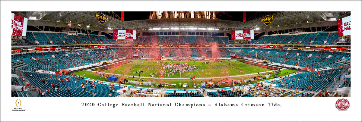 Alabama Crimson Tide 2020-2021 NCAA Football National Champions Panorama 13.5" x 40" Photo Print (Unframed) - Sports Gifts, Sports Memorabilia, Sports Collectibles, Fan Shop