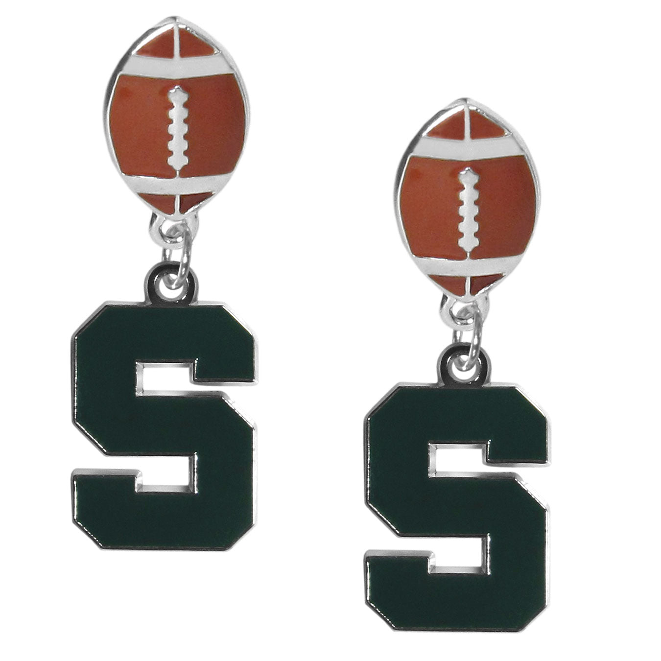 Michigan St. Spartans Football Stud Earrings