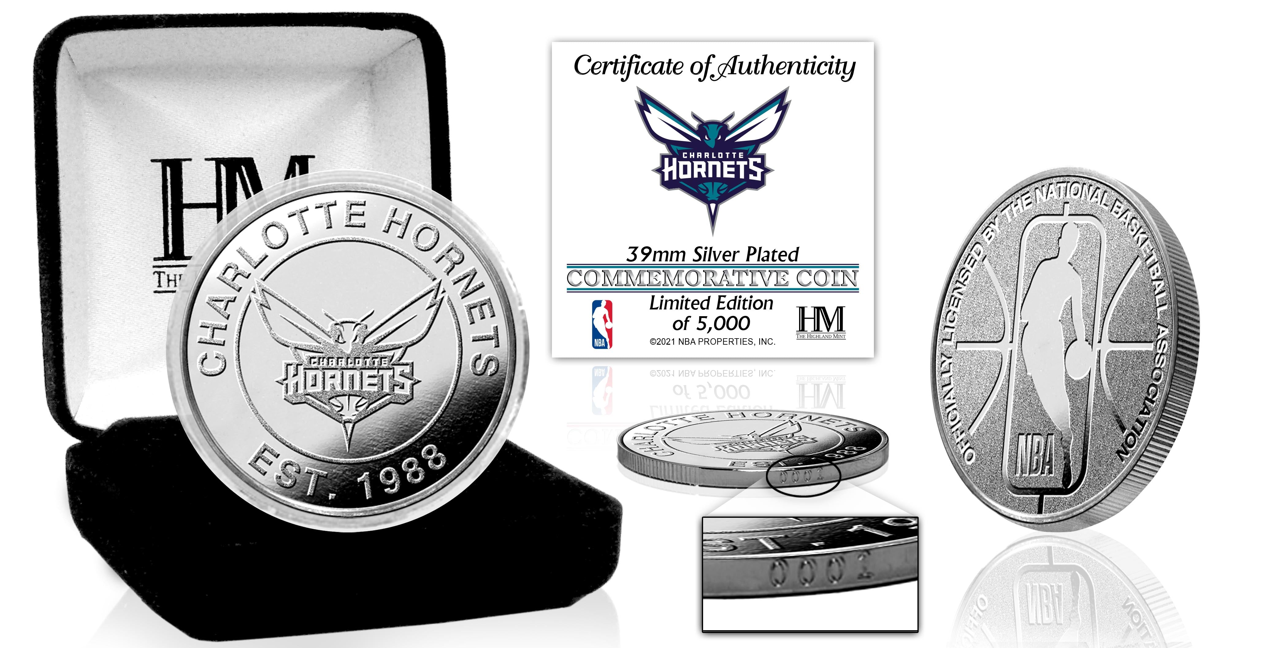 Charlotte Hornets Silver Mint Coin - Sports Collectibles, Sports Memorabilia, Sports Fan Shop, Sports Gifts