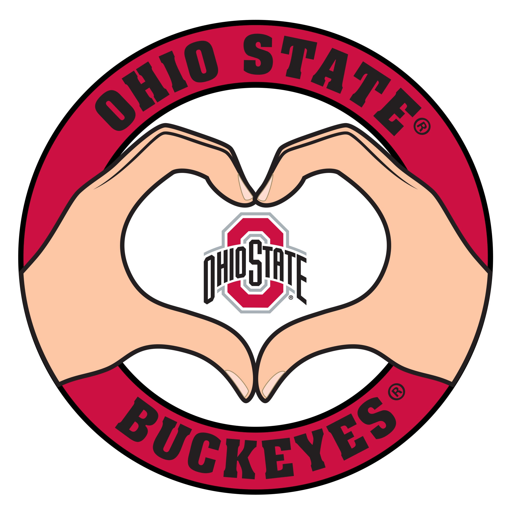 Ohio St. Buckeyes Heart Hands Decal