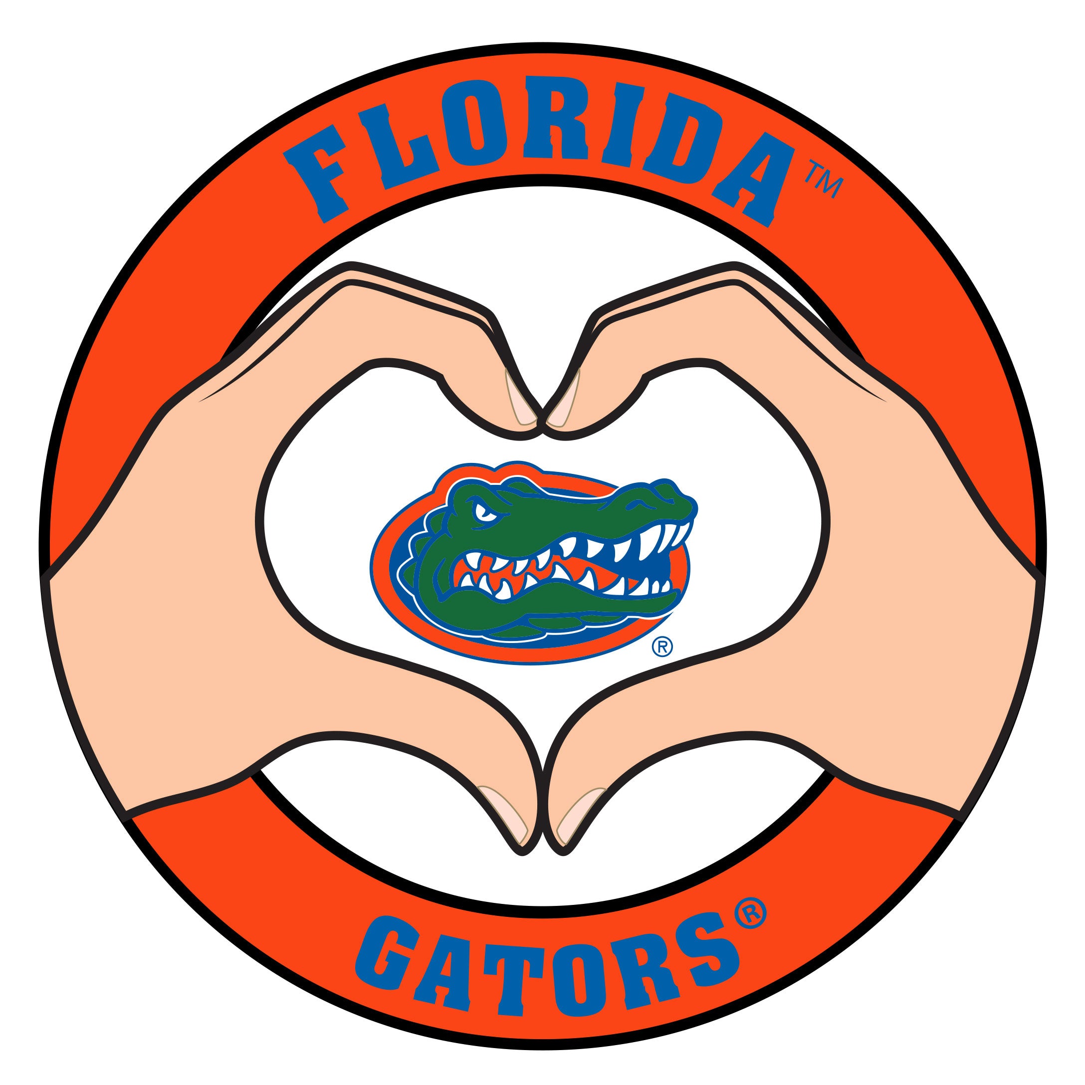 Florida Gators Heart Hands Decal