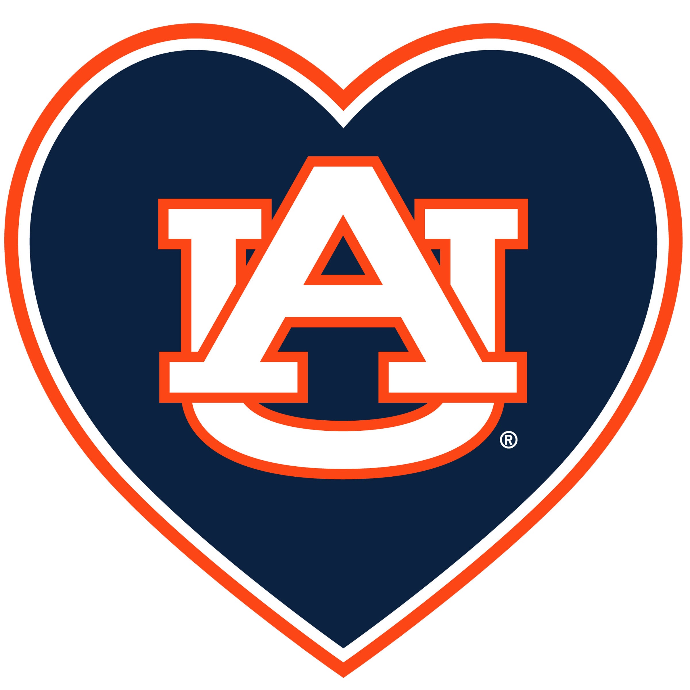 Auburn Tigers Heart Decal
