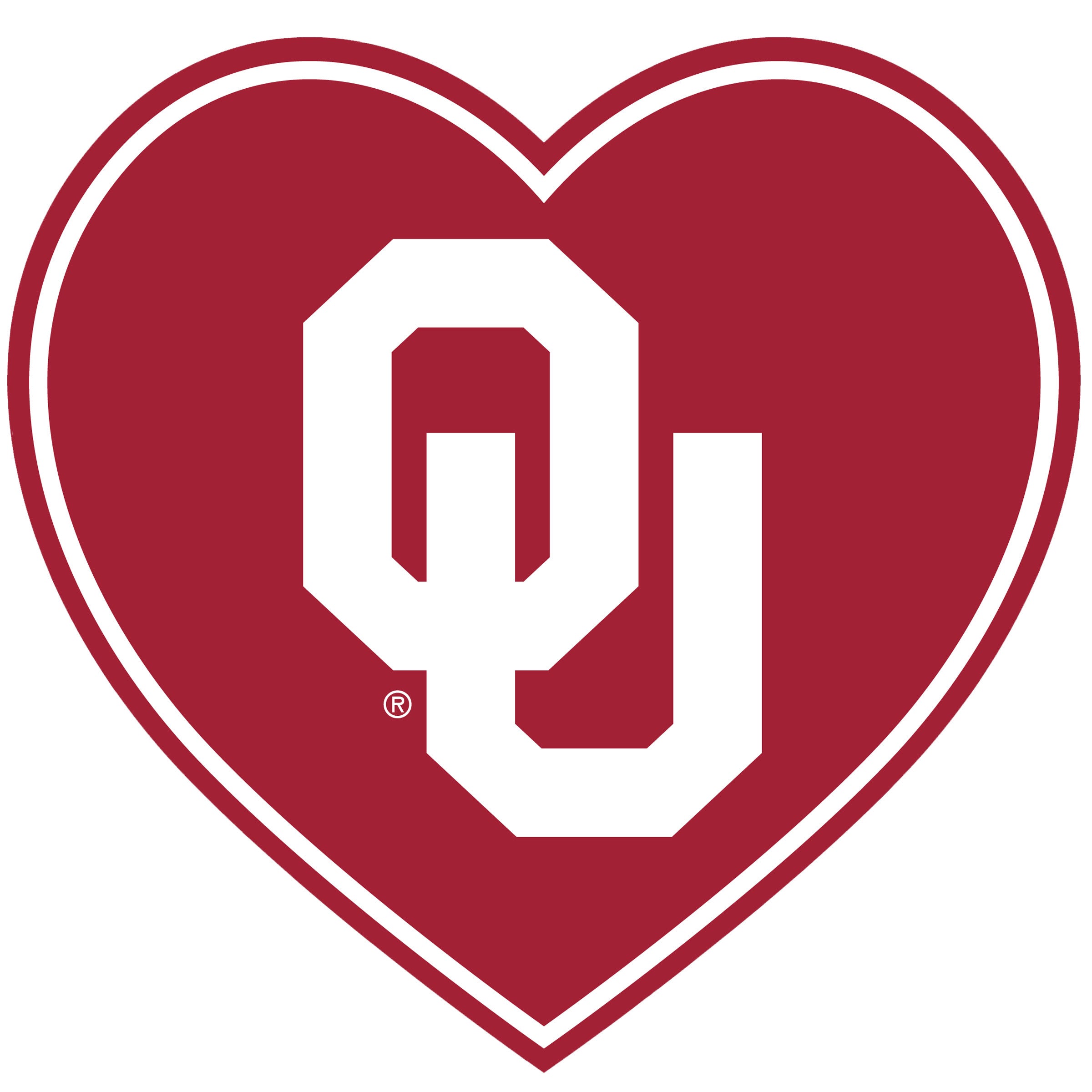 Oklahoma Sooners Heart Decal