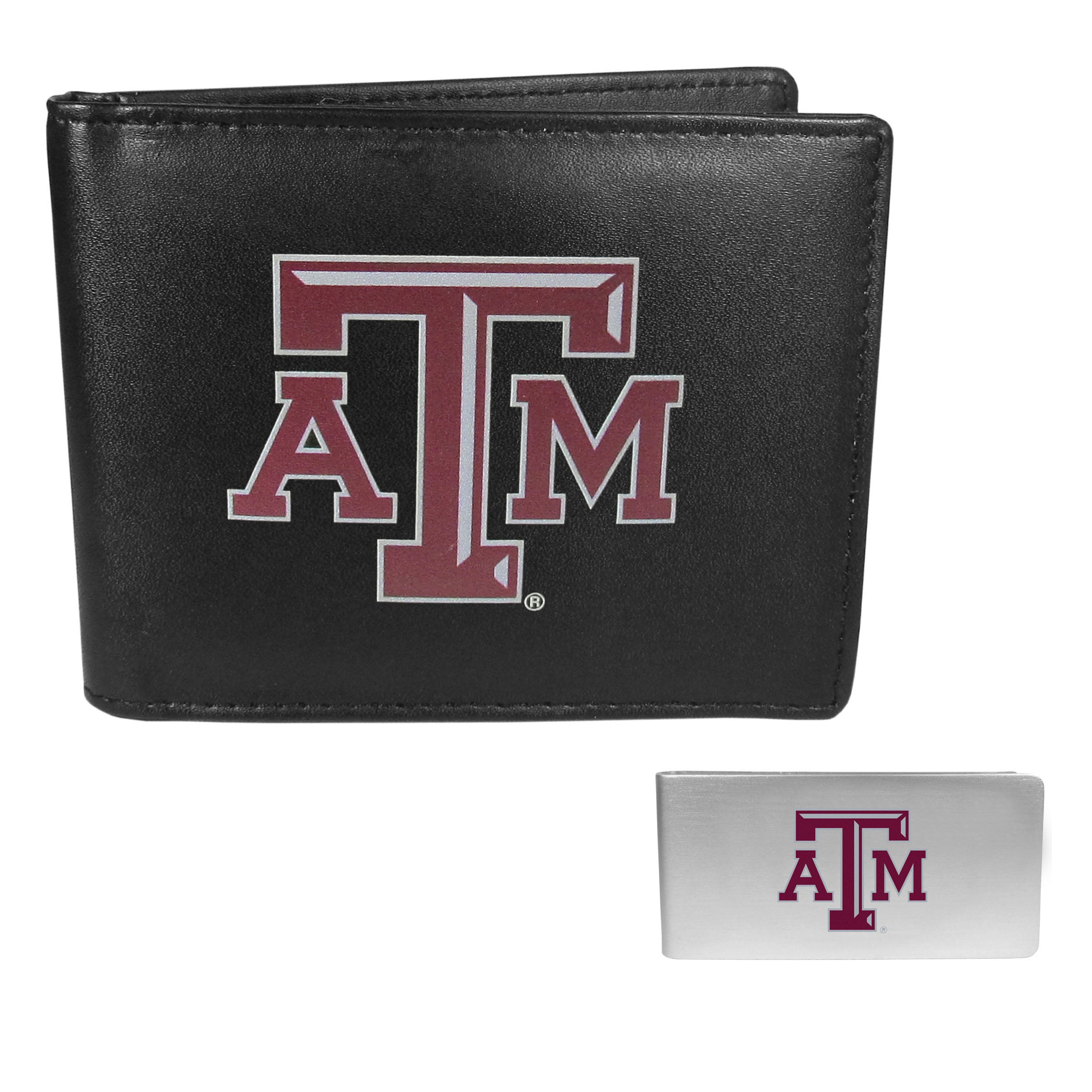 Texas A & M Aggies Leather Bi-fold Wallet & Money Clip