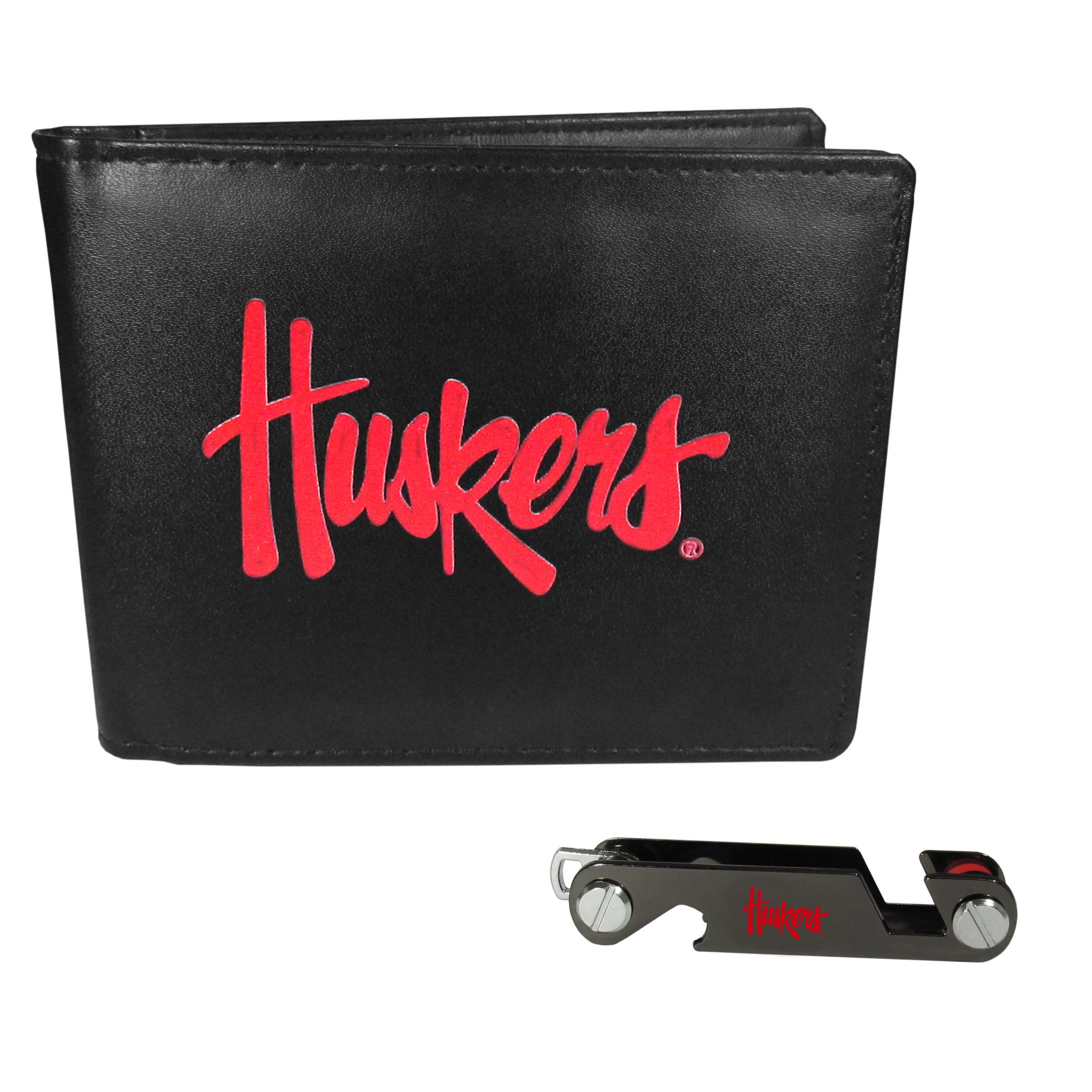Nebraska Cornhuskers Leather Bi-fold Wallet & Key Organizer
