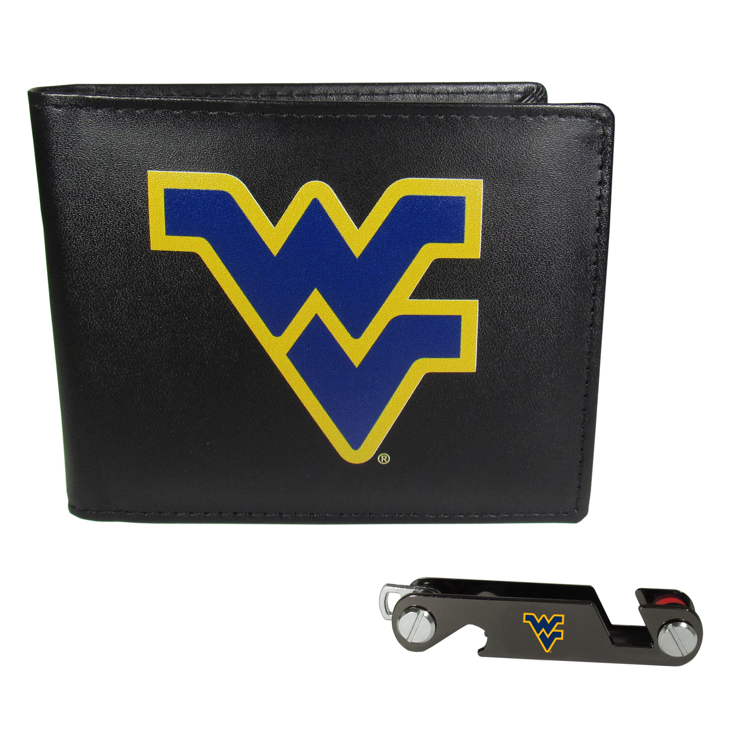 W. Virginia Mountaineers Leather Bi-fold Wallet & Key Organizer