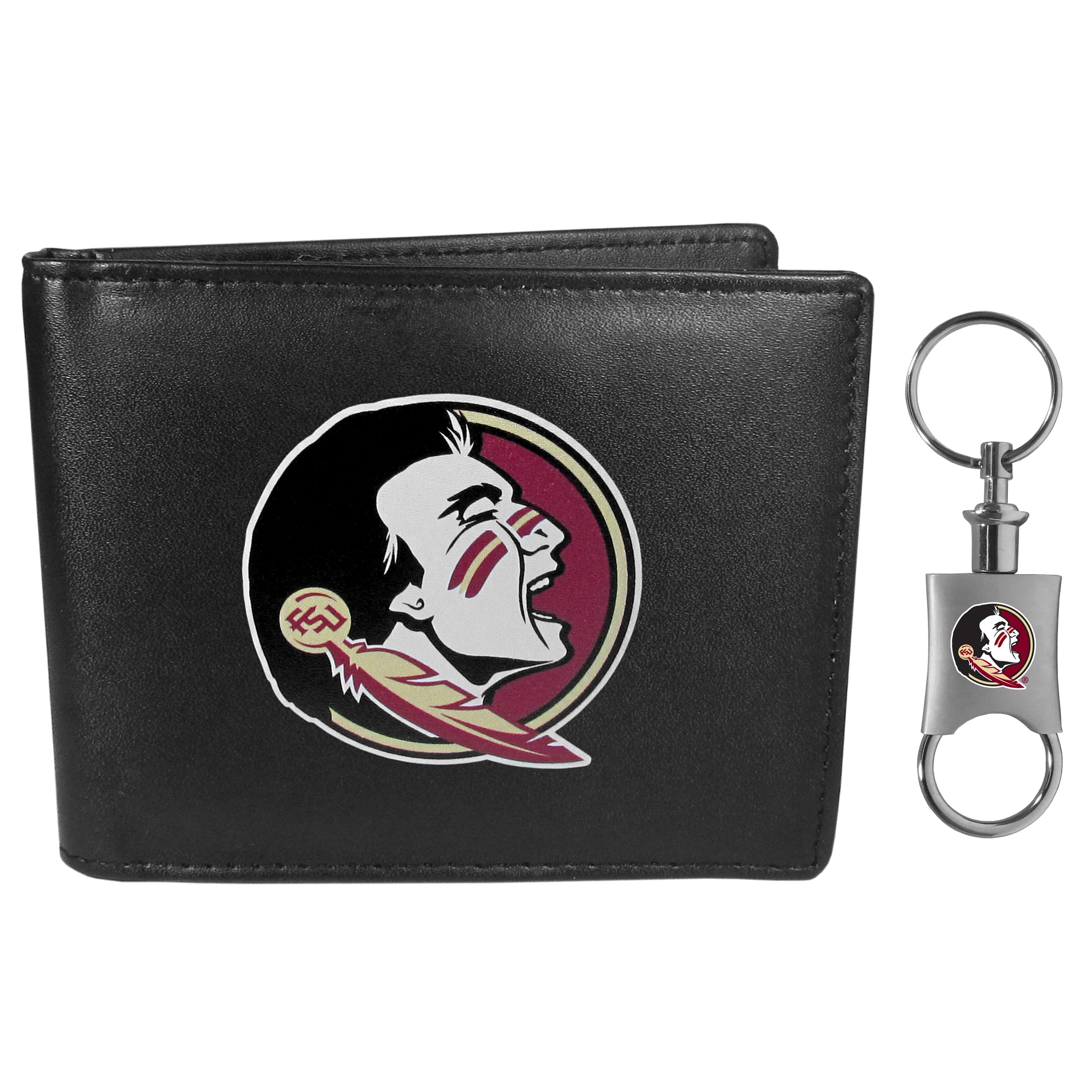Florida St. Seminoles Leather Bi-fold Wallet & Valet Key Chain