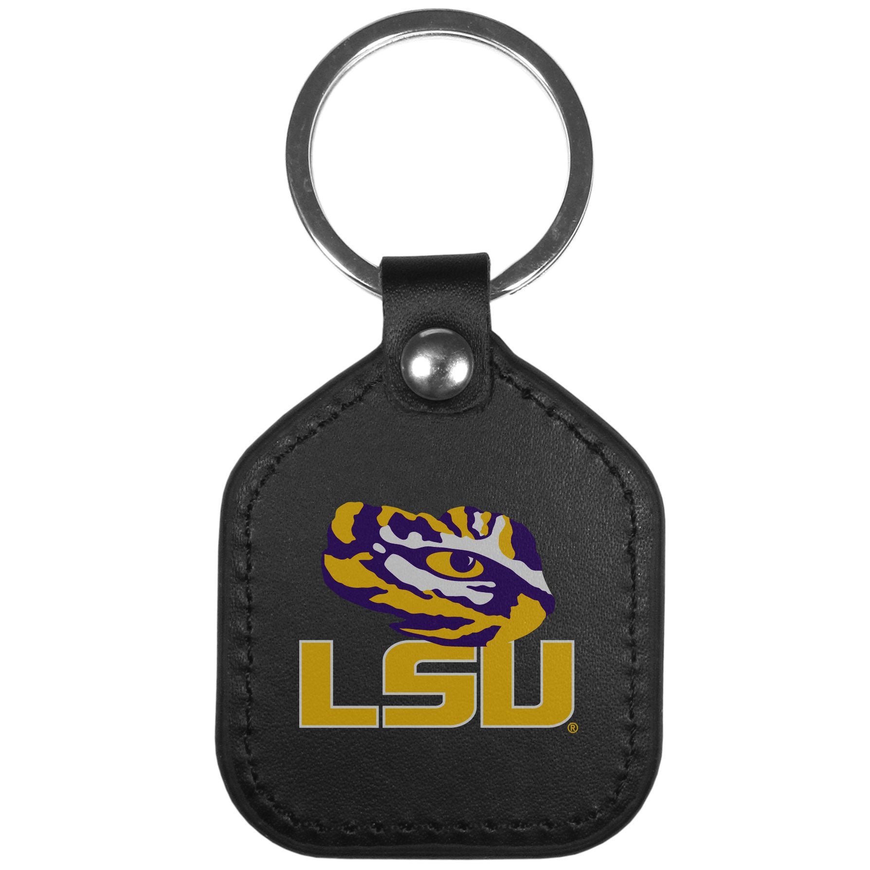 LSU Tigers Leather Square Key Chains
