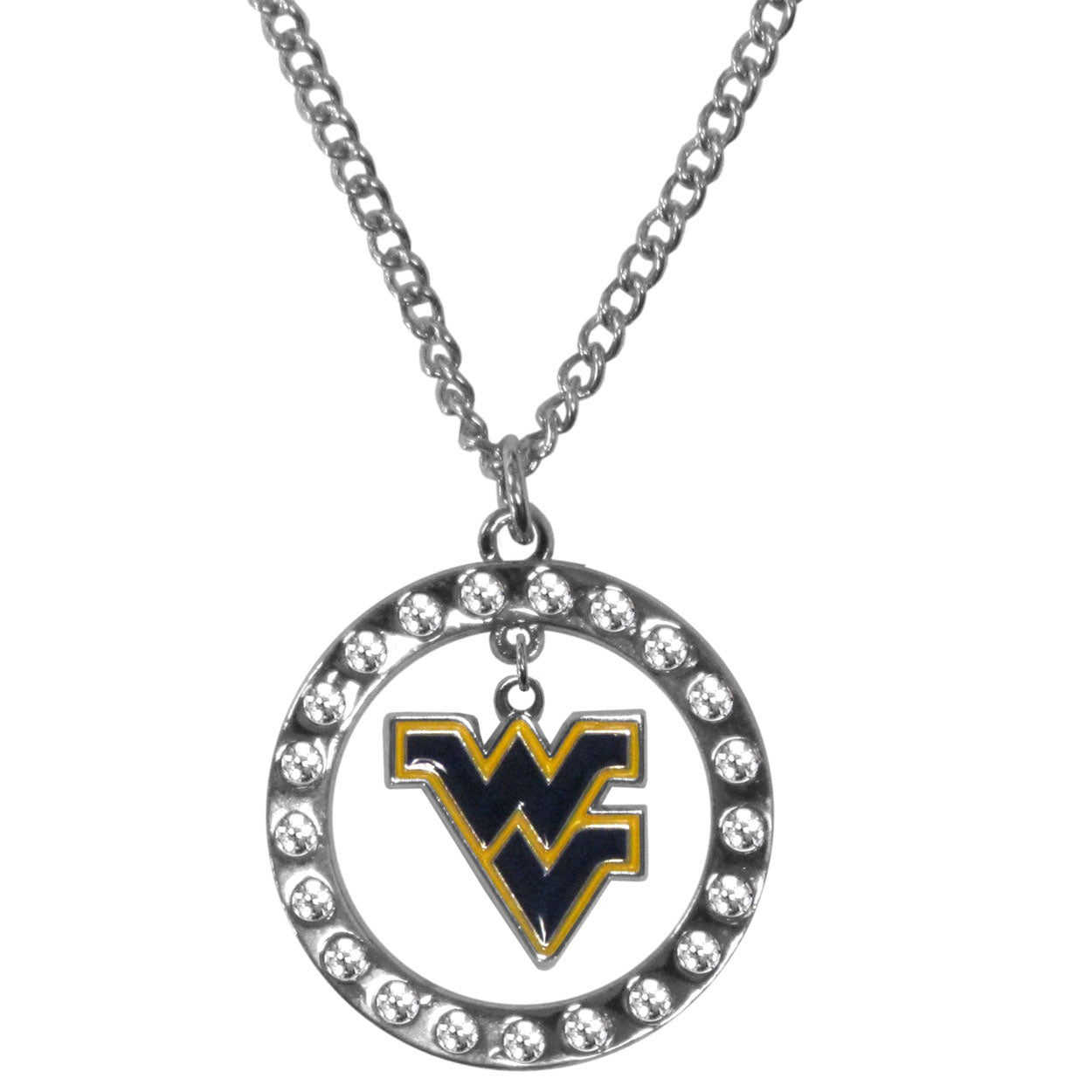 W. Virginia Mountaineers Rhinestone Hoop Necklaces