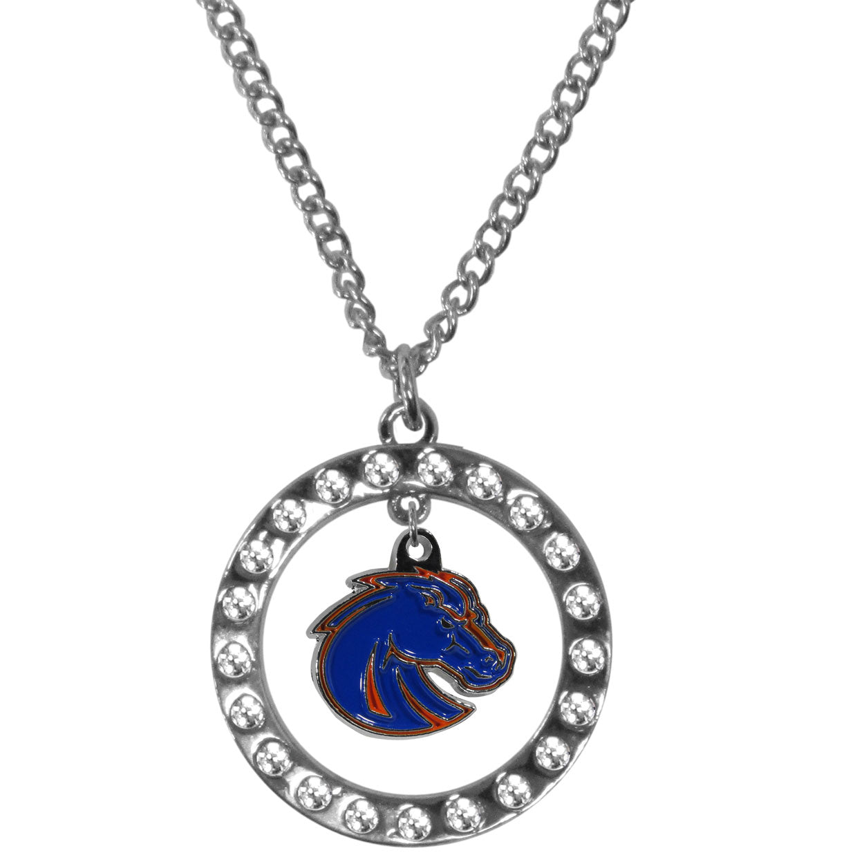 Boise St. Broncos Rhinestone Hoop Necklaces