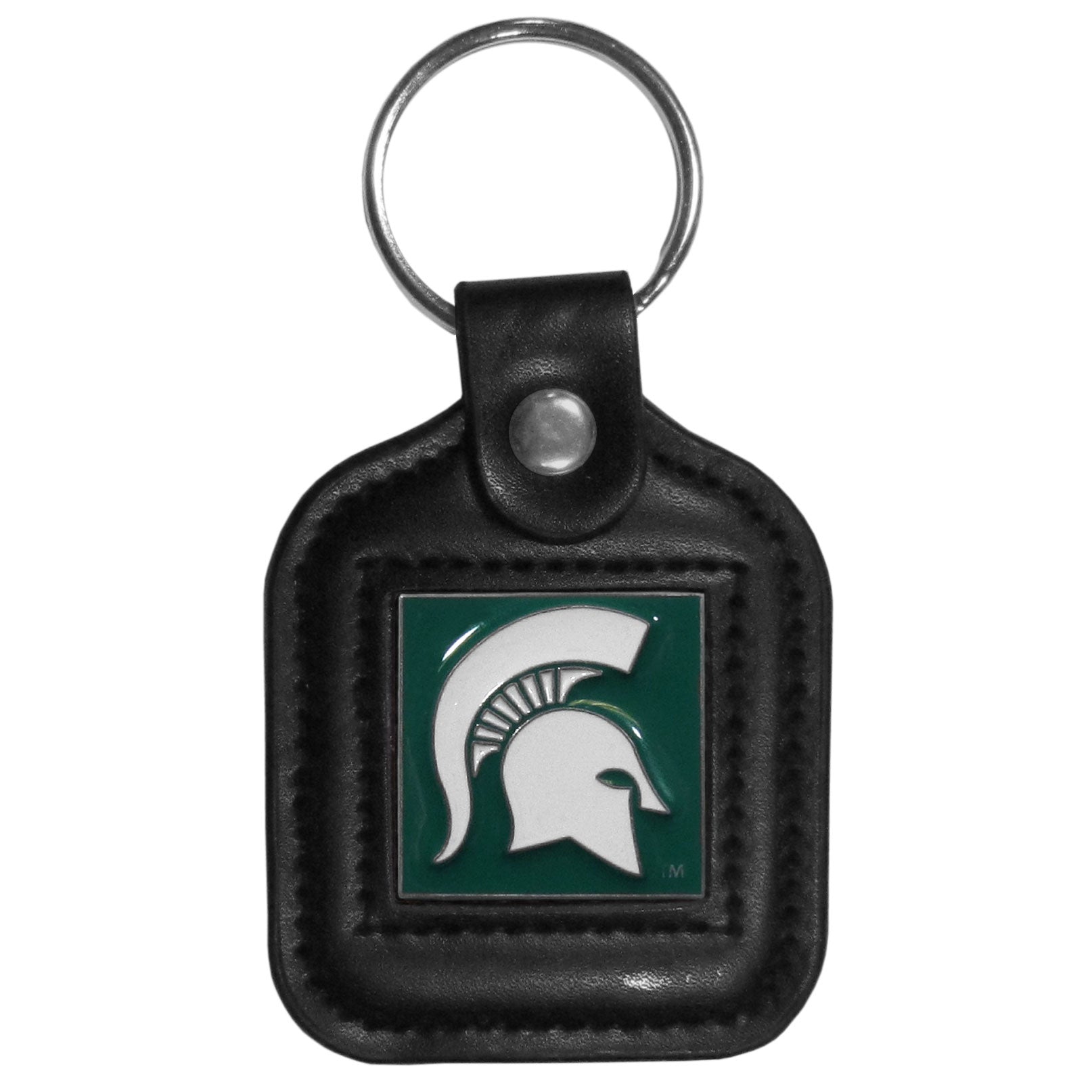Michigan St. Spartans Square Leatherette Key Chain (SSKG)