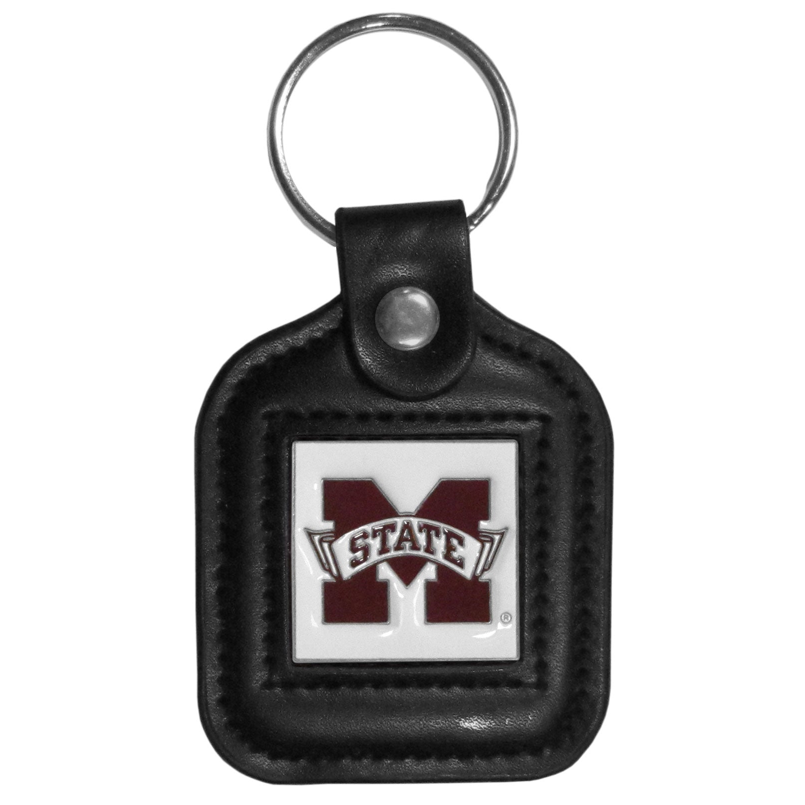 Mississippi St. Bulldogs Square Leatherette Key Chain (SSKG) - Sports Gifts, Sports Memorabilia, Sports Collectibles, Fan Shop