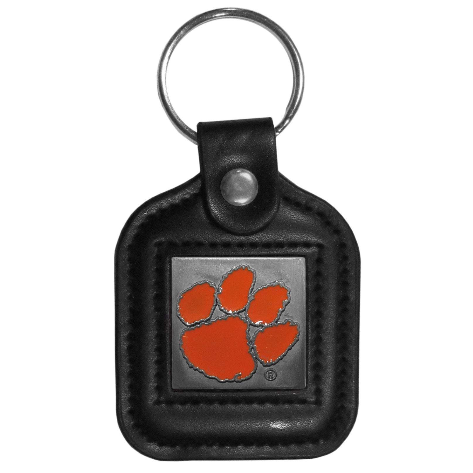 Clemson Tigers Square Leatherette Key Chain (SSKG)