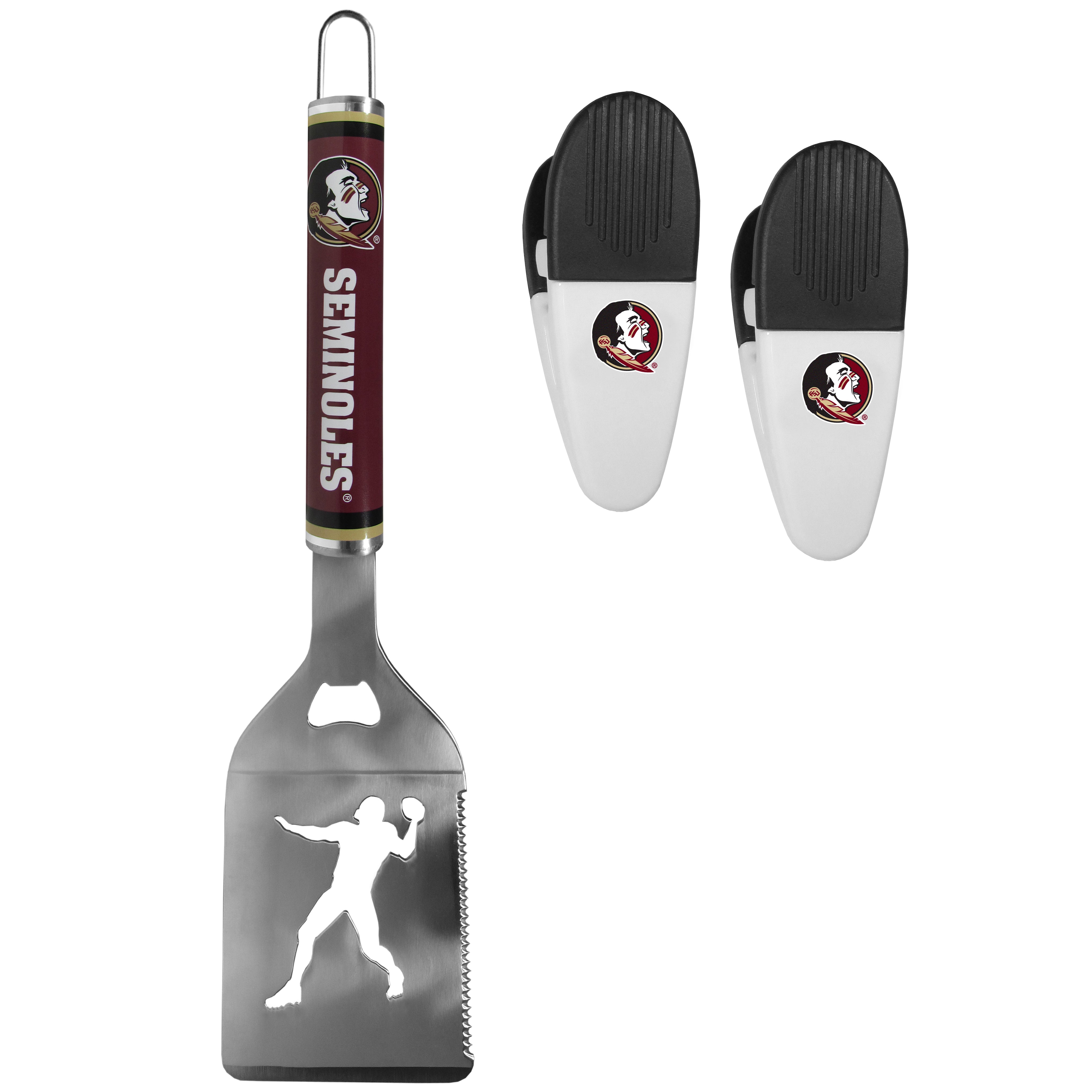 Florida St. Seminoles Steel Logo Spatula w/Chip Clips