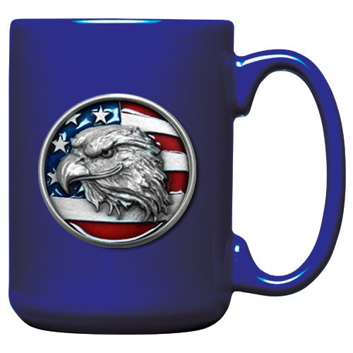 Eagle Head W/ Flag Coffee Mug - Sports Collectibles, Sports Memorabilia, Sports Fan Shop, Sports Gifts