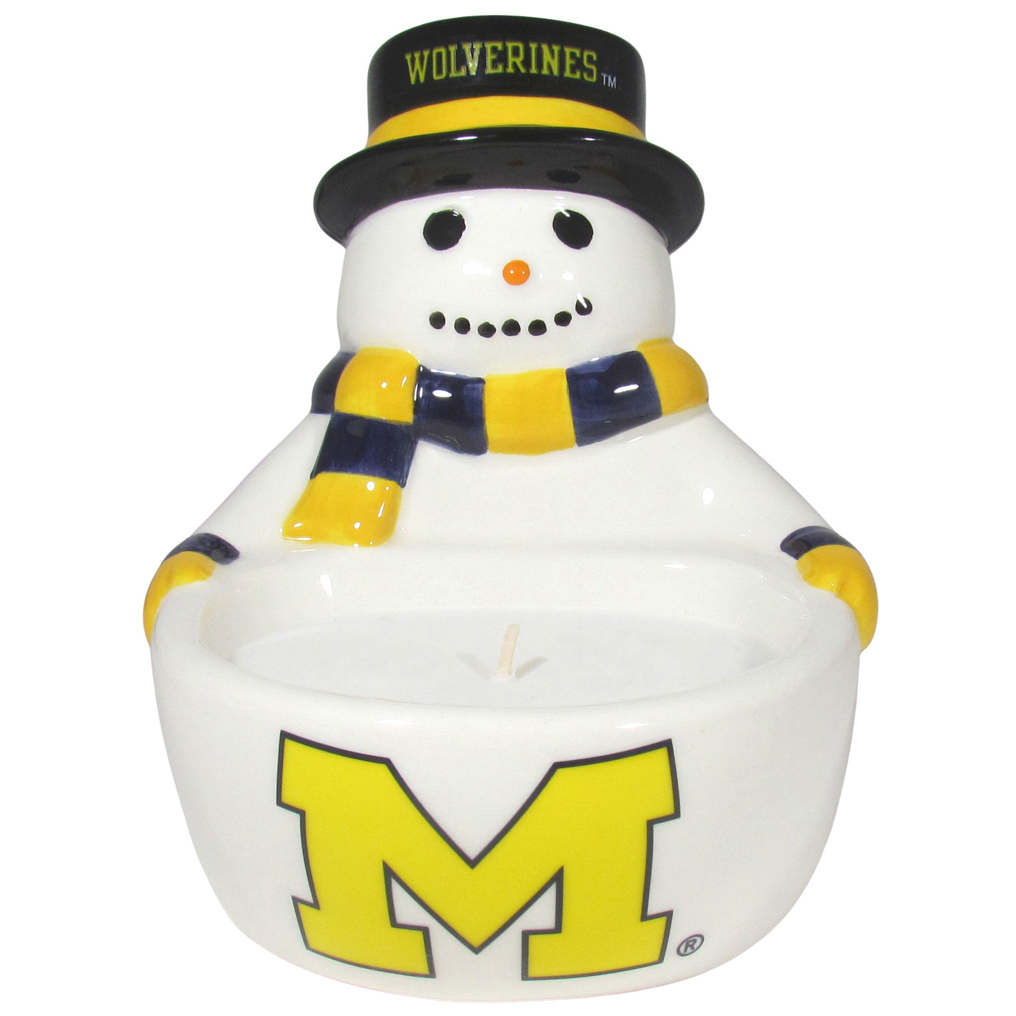 Michigan Wolverines Snowman Candle