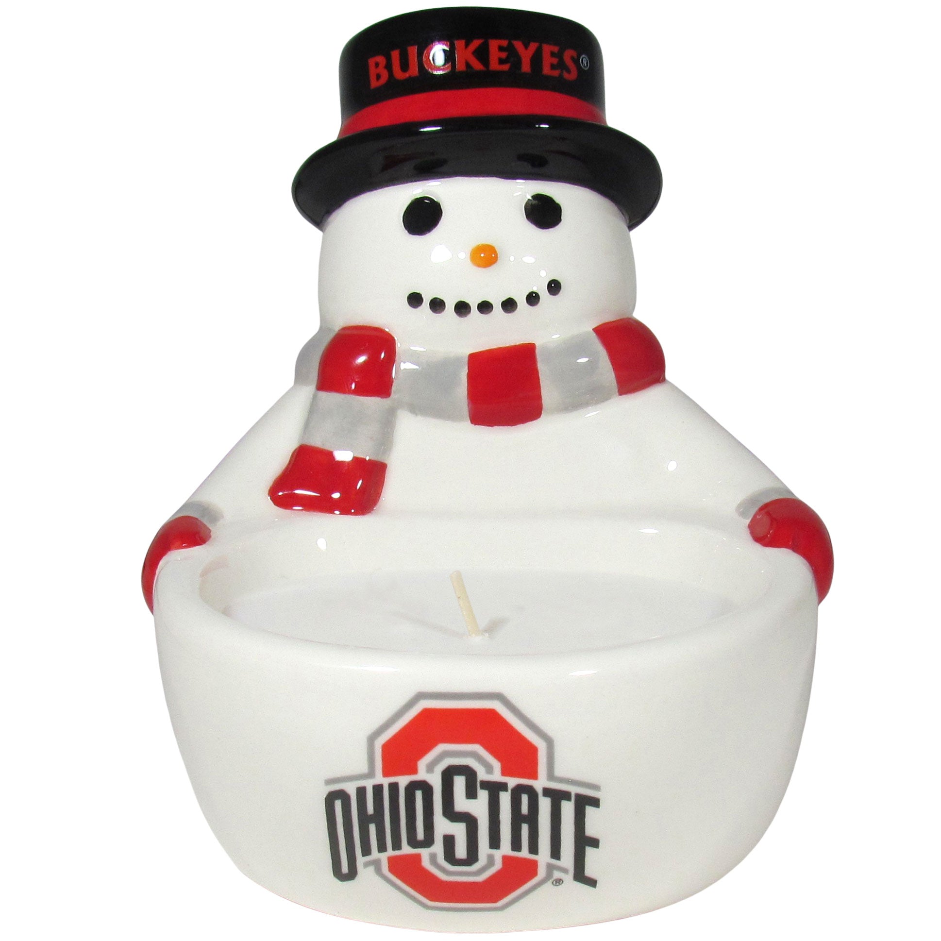 Ohio St. Buckeyes Snowman Candle