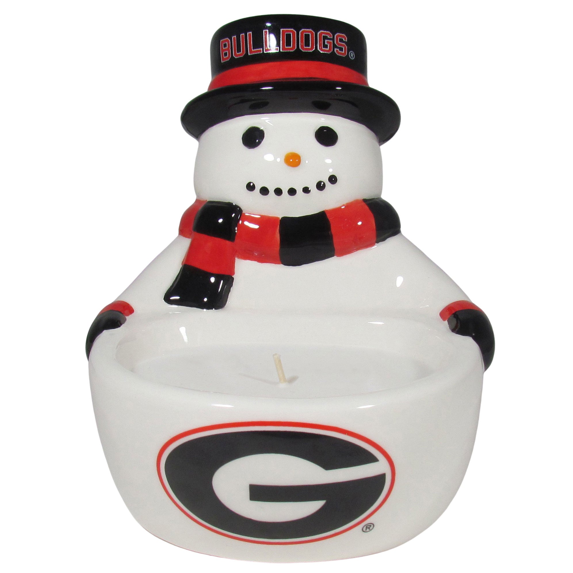 Georgia Bulldogs Snowman Candle