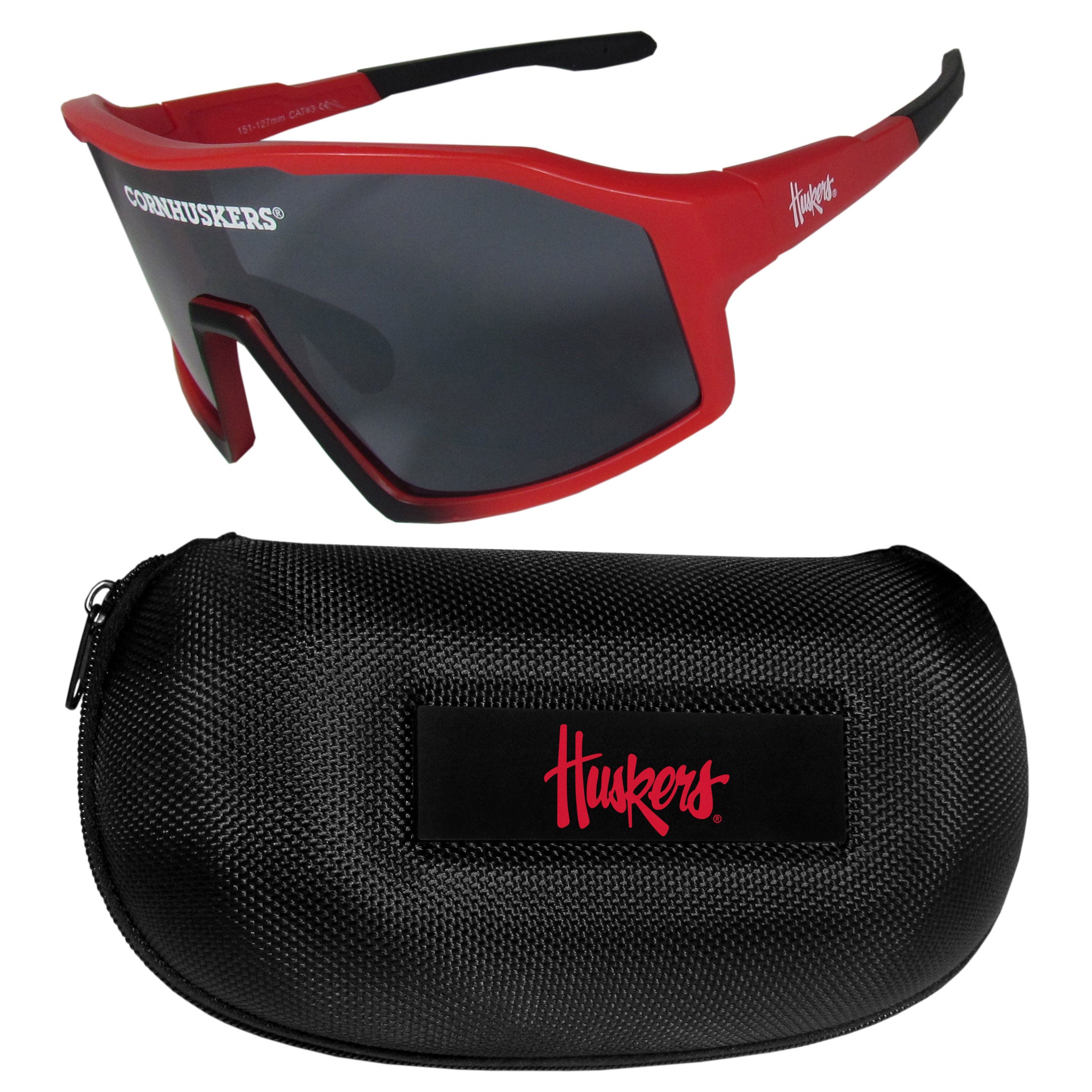 Nebraska Cornhuskers Shield Sunglasses with Case