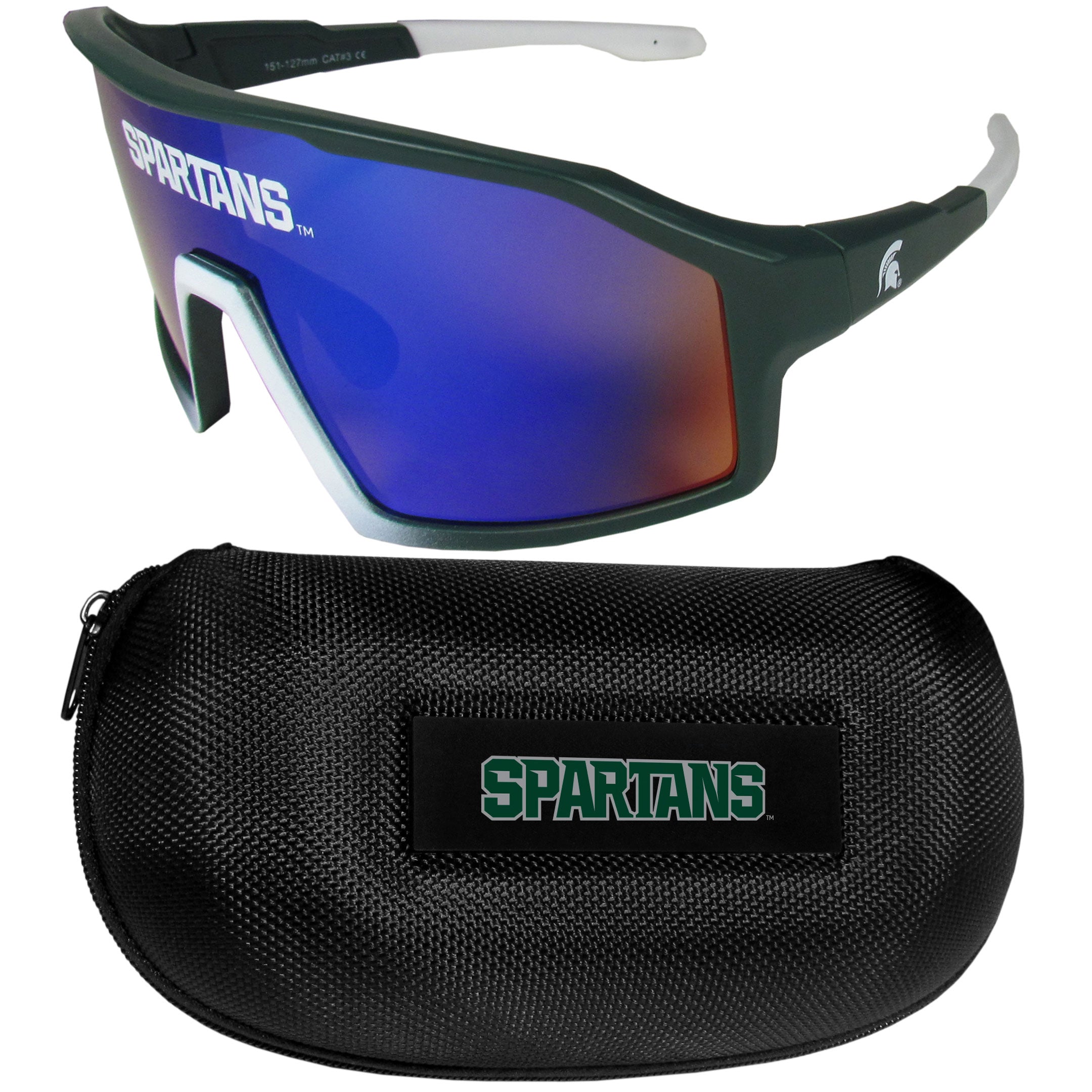 Michigan St. Spartans Shield Sunglasses with Case