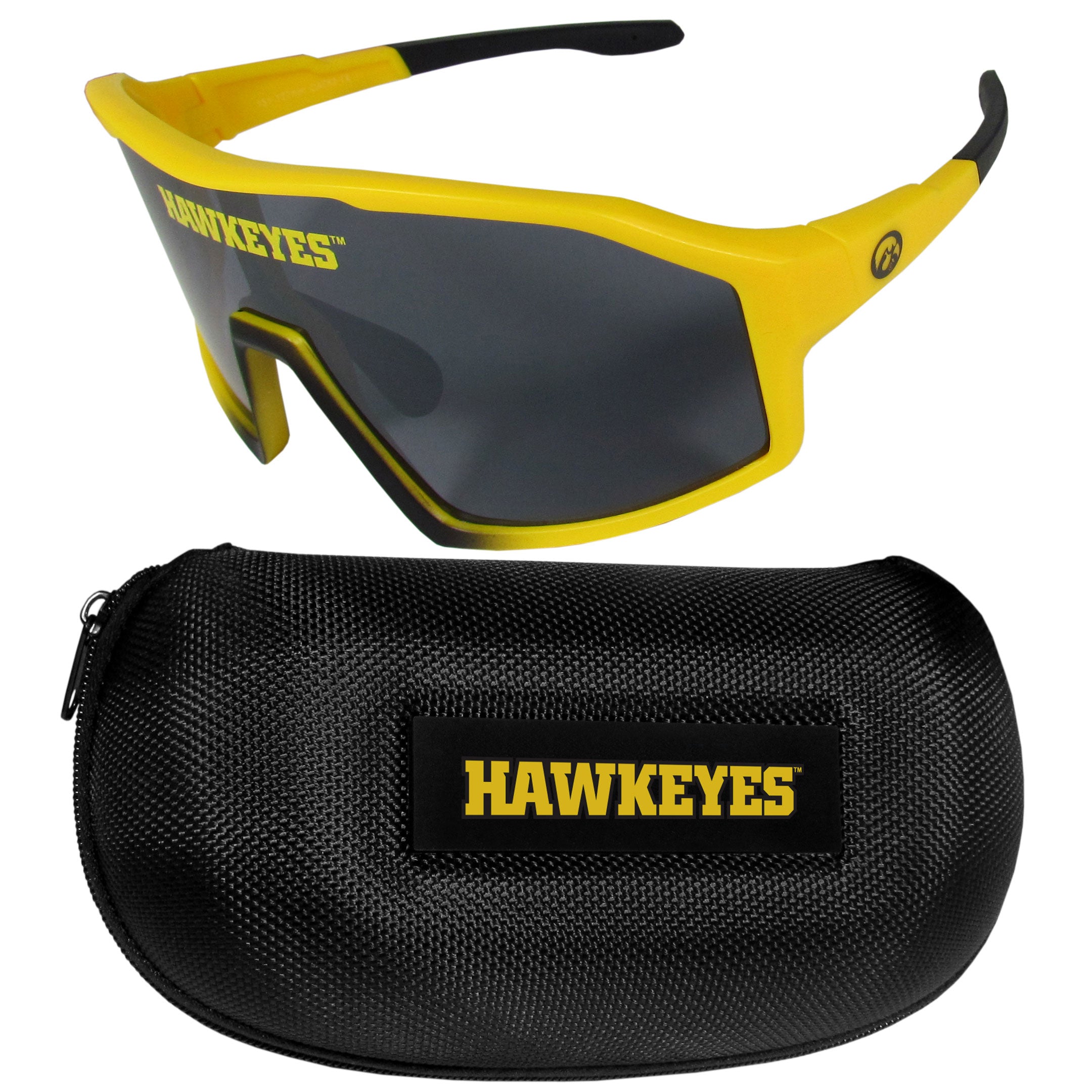 Iowa Hawkeyes Shield Sunglasses with Case