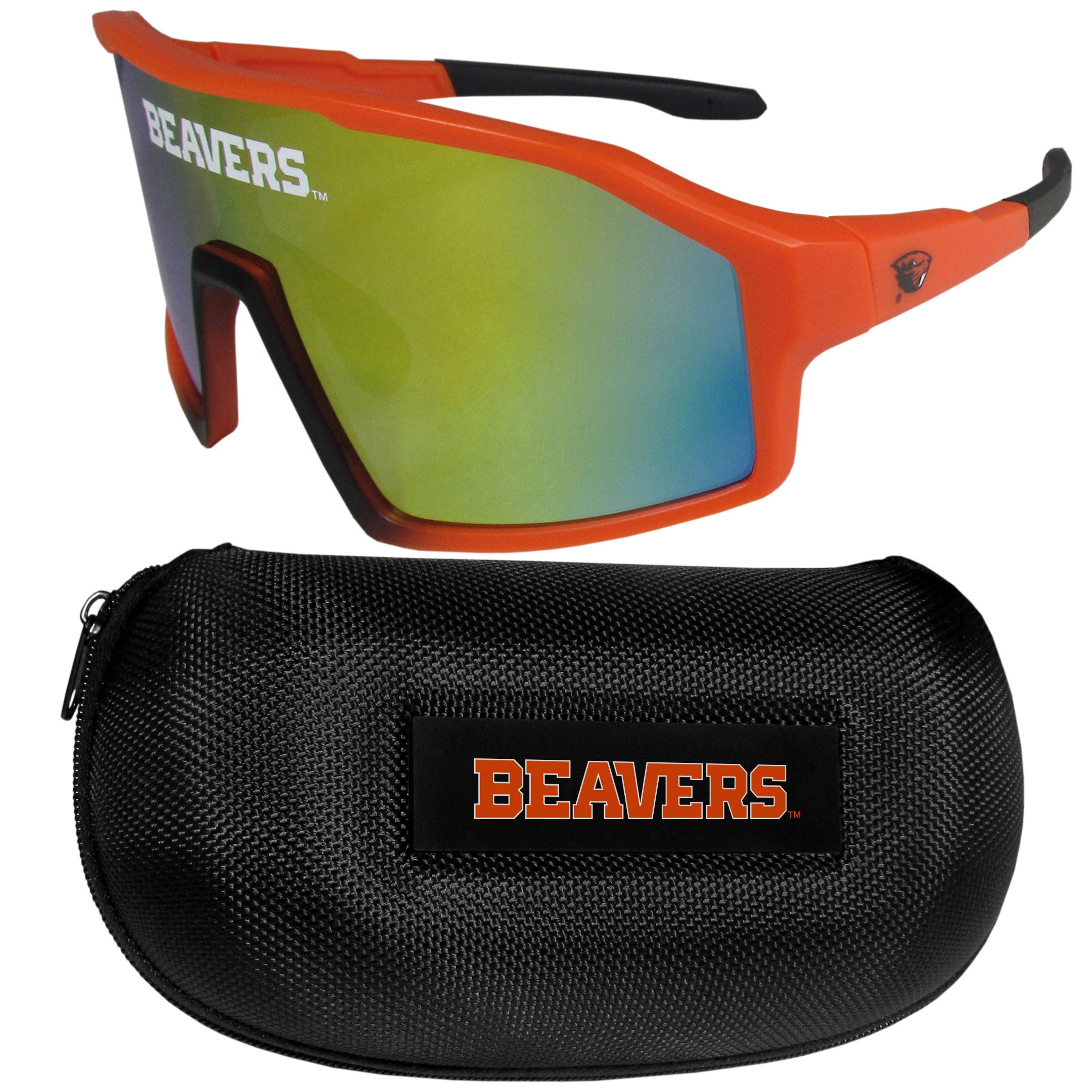 Oregon St. Beavers Shield Sunglasses with Case
