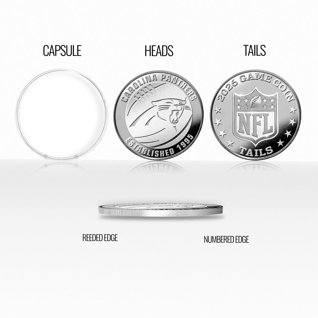 Carolina Panthers 2026 Silver Plated Game Flip Coin - Sports Gifts, Sports Memorabilia, Sports Collectibles, Fan Shop