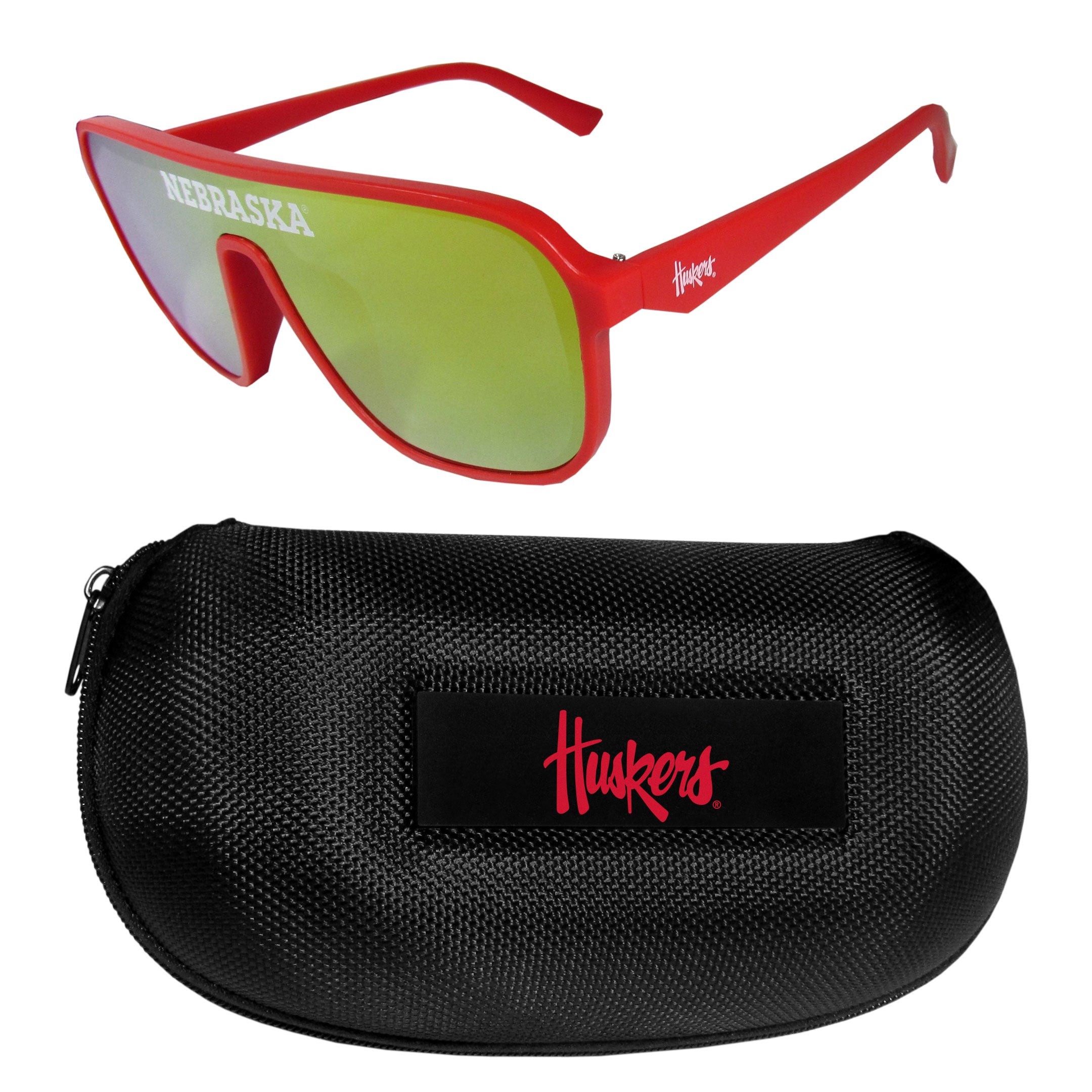 Nebraska Cornhuskers Shield Sunglasses with Case