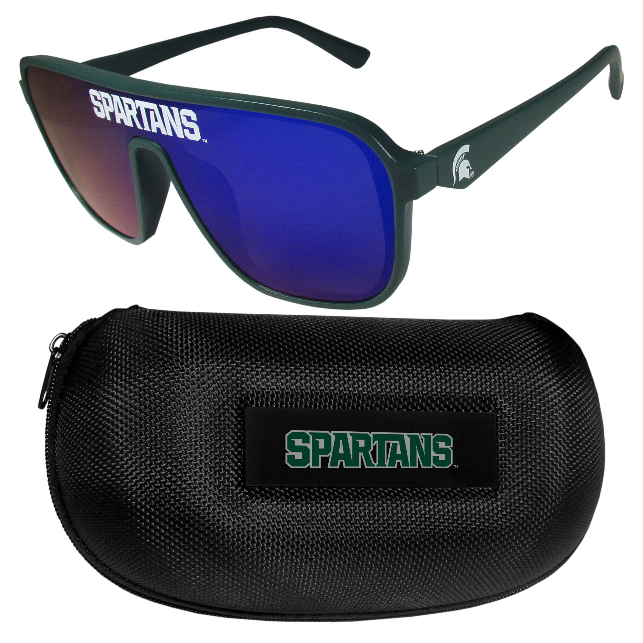 Michigan St. Spartans Shield Sunglasses with Case