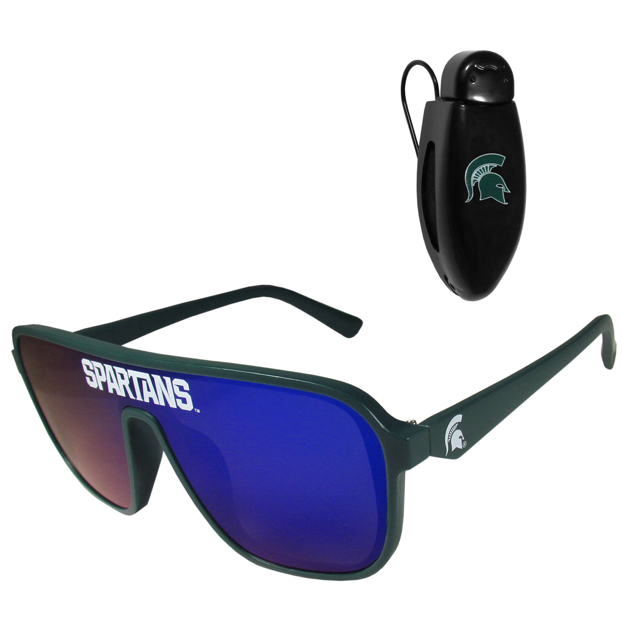 Michigan St. Spartans Shield Sunglasses with Visor Clip