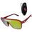 Oklahoma Sooners Shield Sunglasses with Visor Clip