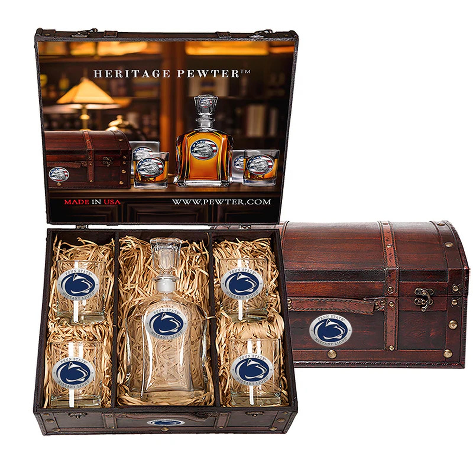 Penn State Capitol Decanter Chest Set - Sports Gifts, Sports Memorabilia, Sports Collectibles, Fan Shop