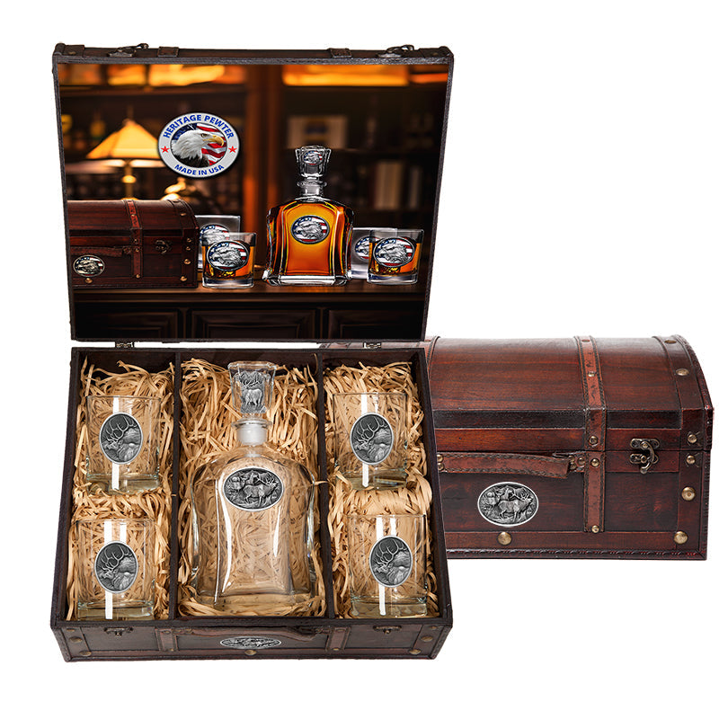 Elk Capitol Decanter Chest Set - Sports Collectibles, Sports Memorabilia, Sports Fan Shop, Sports Gifts