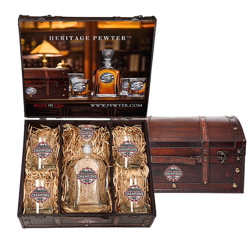 2021 Georgia Football Championship Capitol Decanter Chest Set - Sports Gifts, Sports Memorabilia, Sports Collectibles, Fan Shop