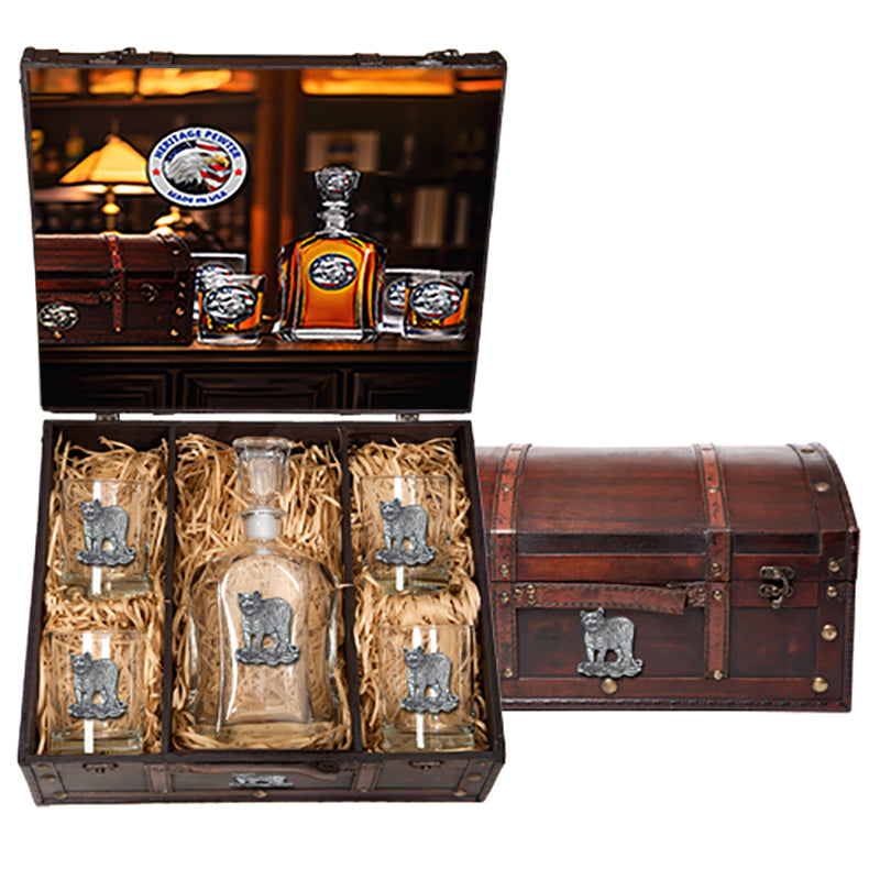 Tiger Capitol Decanter Chest Set - Sports Collectibles, Sports Memorabilia, Sports Fan Shop, Sports Gifts