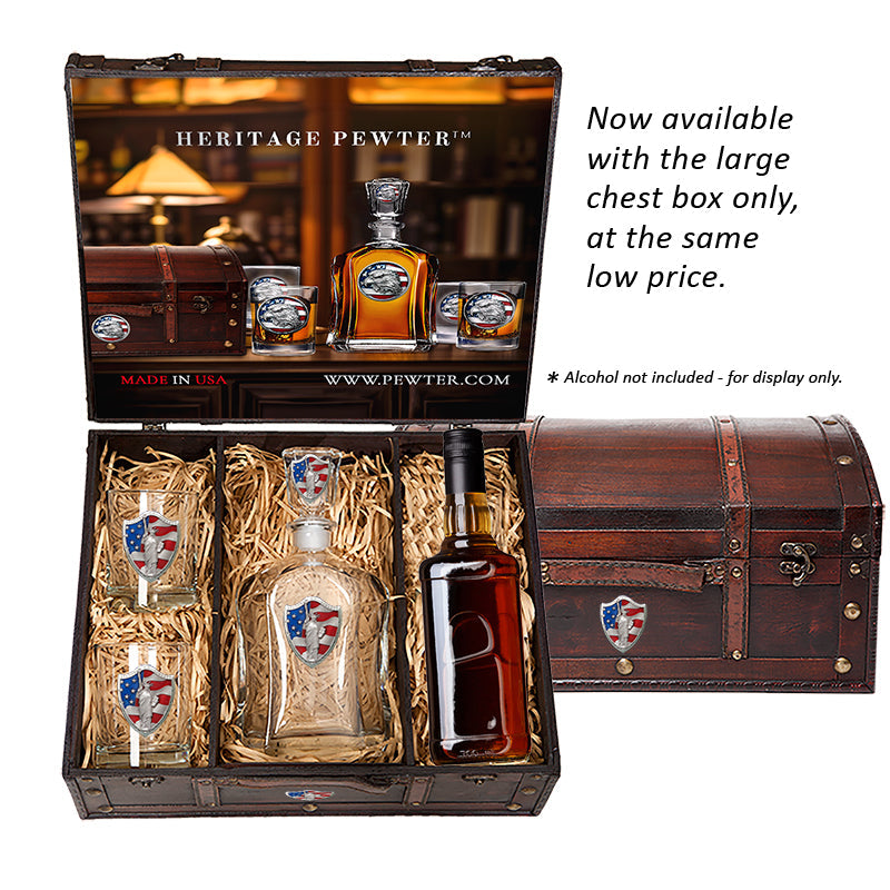 Black Bear Capitol Decanter and 2 Glasses with Chest Box - Sports Collectibles, Sports Memorabilia, Sports Fan Shop, Sports Gifts