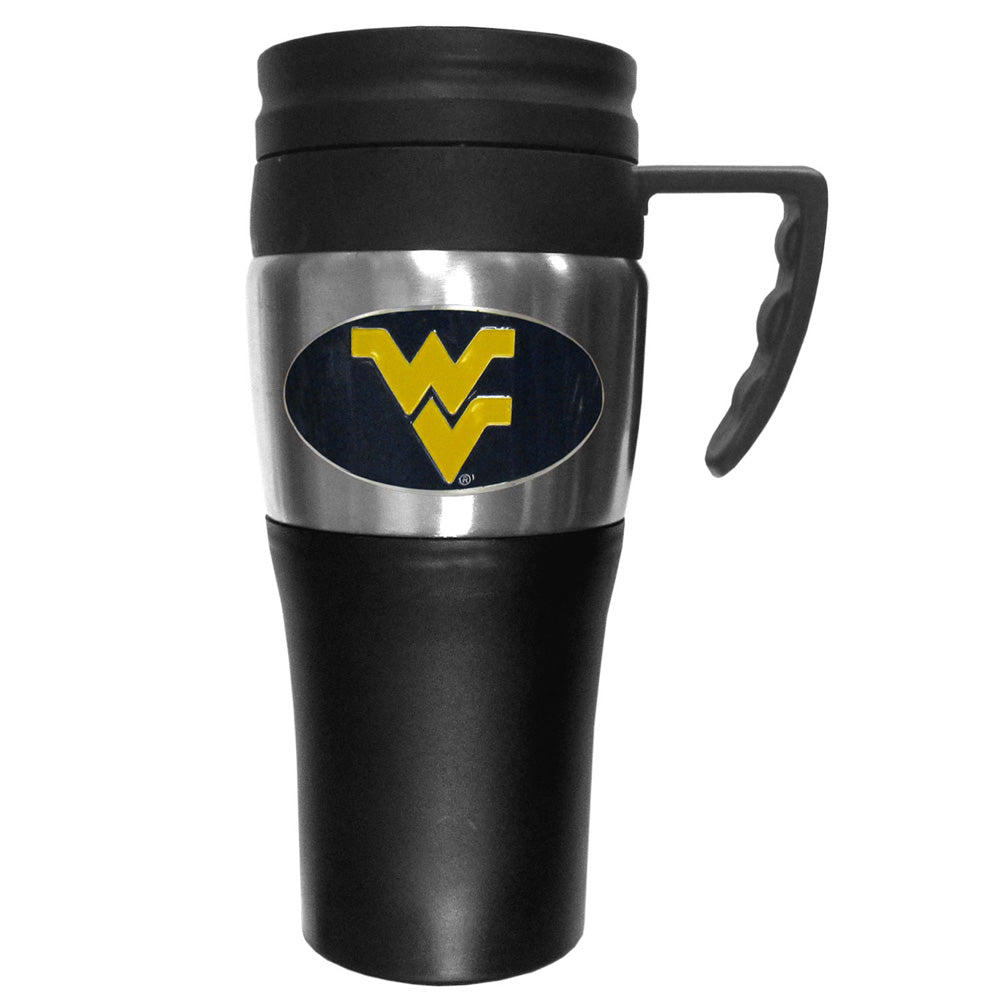 W. Virginia Mountaineers Steel Travel Mug w/Handle