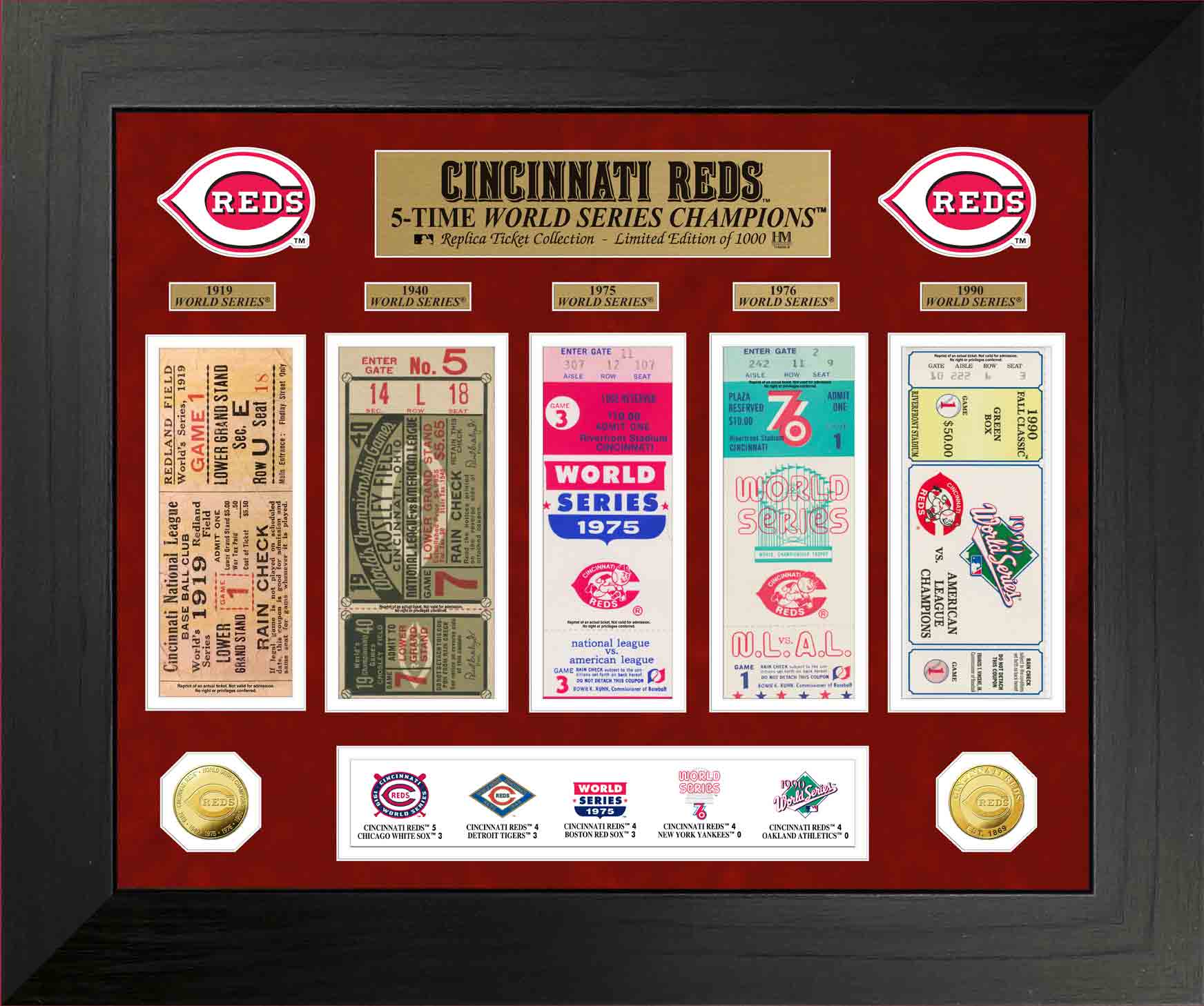 Cincinnati Reds World Series Deluxe Gold Coin & Ticket Collection - Sports Collectibles, Sports Memorabilia, Sports Fan Shop, Sports Gifts
