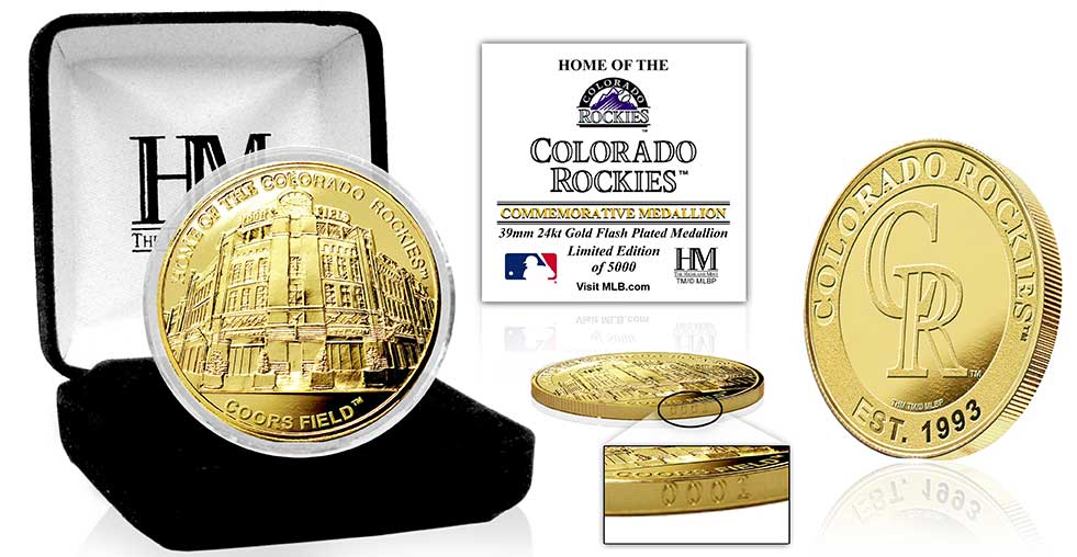 Colorado Rockies Stadium Gold Mint Coin - Sports Collectibles, Sports Memorabilia, Sports Fan Shop, Sports Gifts