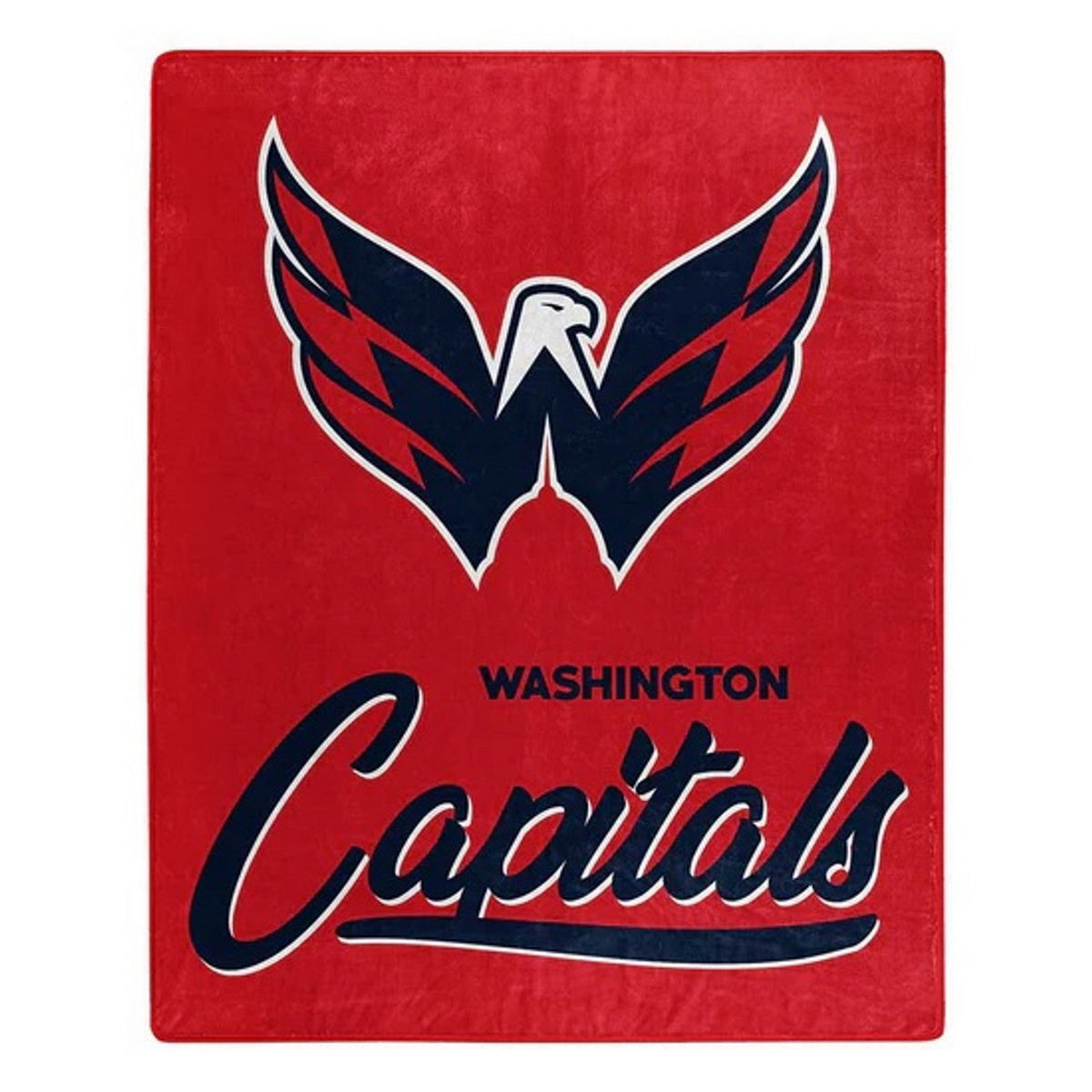 Washington Capitals Blanket 50"x 60" Royal Plush Raschel Signature Design - Sports Gifts, Sports Memorabilia, Sports Collectibles, Fan Shop