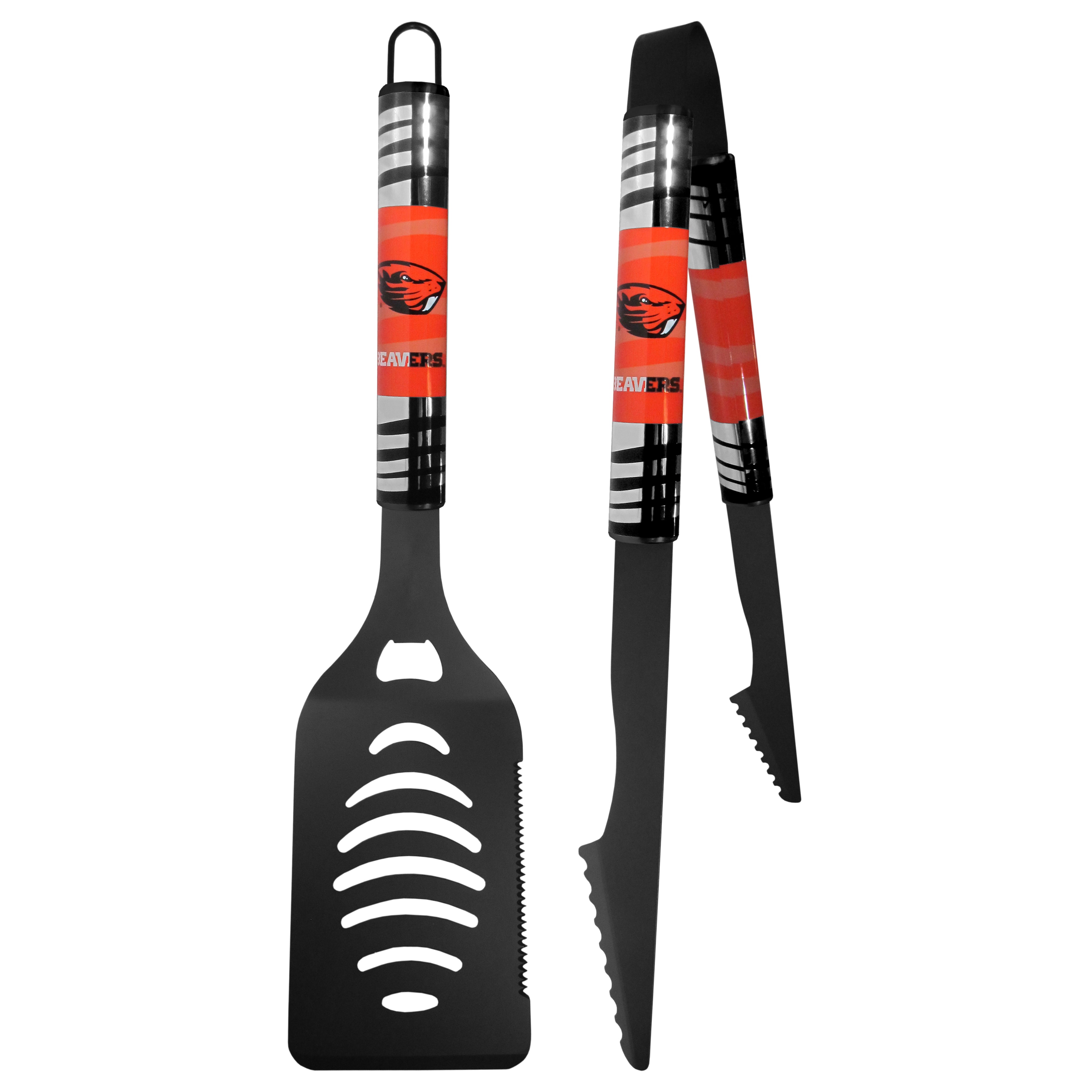 Oregon St. Beavers 2 pc Black Tailgate BBQ Set