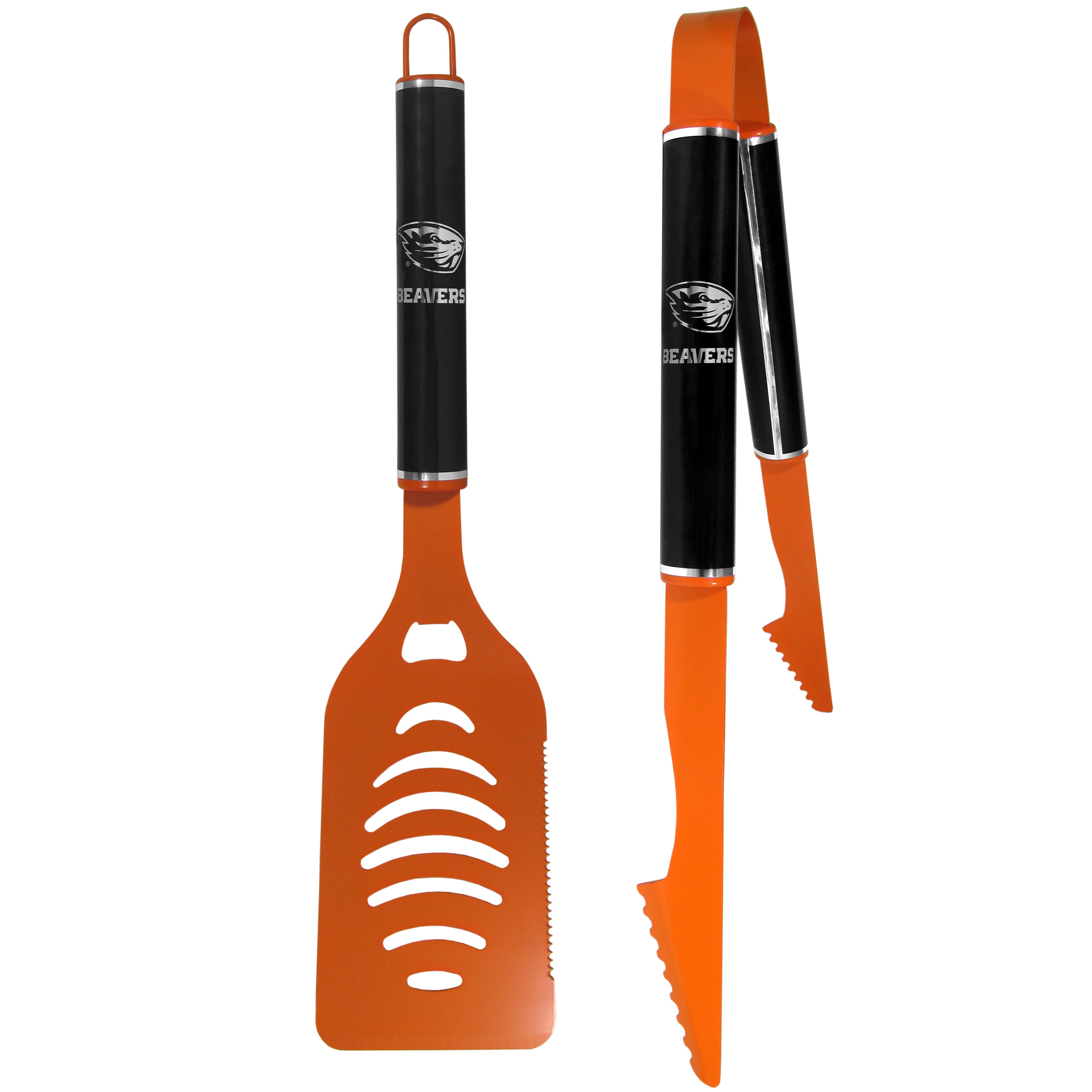Oregon St. Beavers 2 pc Color and Black Tailgate BBQ Set