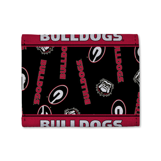 NCAA  Georgia Bulldogs  Canvas Trifold Wallet - Great Accessory