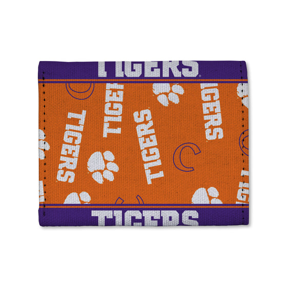 NCAA  Clemson Tigers  Canvas Trifold Wallet - Great Accessory