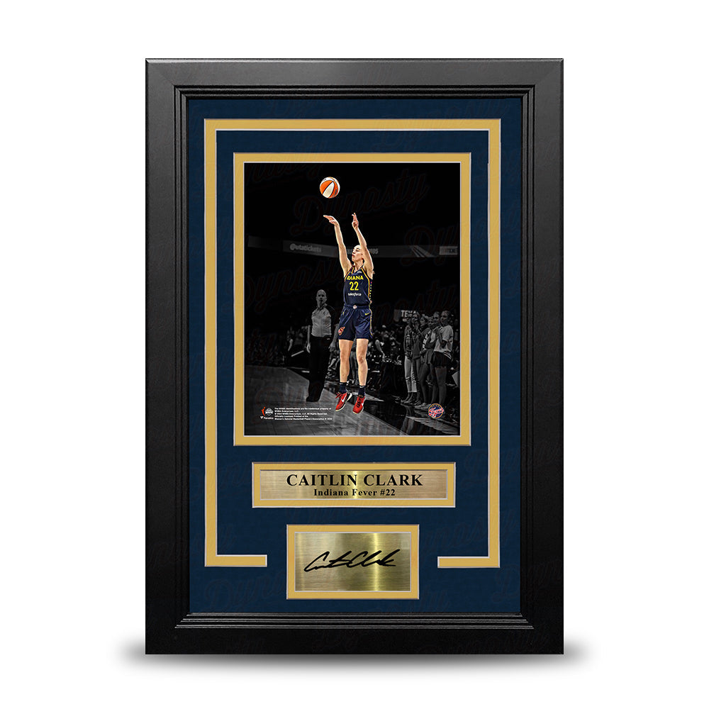 Caitlin Clark Shooting Action Indiana Fever 8x10 Framed WNBA Blackout Photo with Engraved Autograph - Sports Collectibles, Sports Memorabilia, Sports Fan Shop, Sports Gifts
