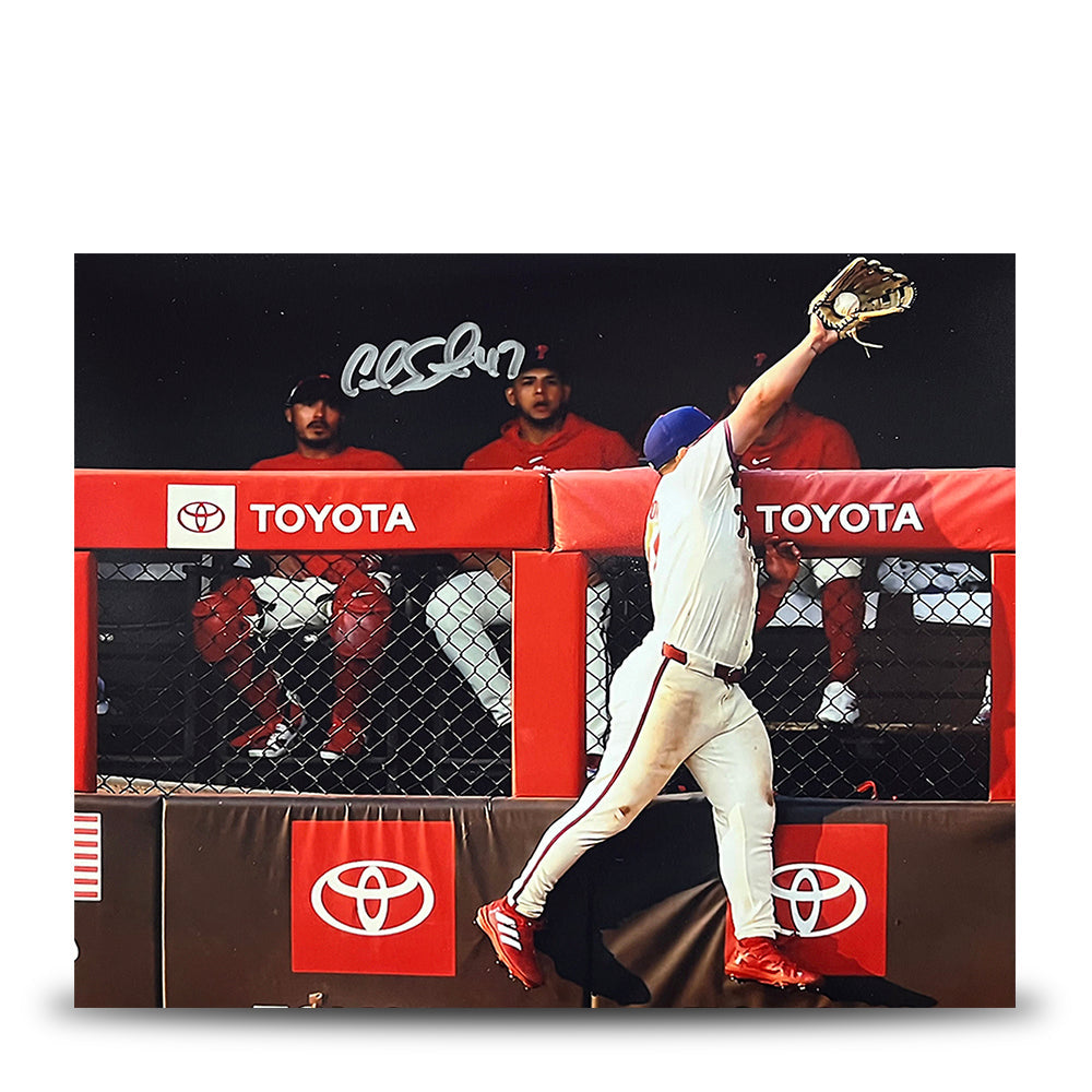 Cal Stevenson Robs the Mets Philadelphia Phillies Autographed 8" x 10" Baseball Photo - Sports Collectibles, Sports Memorabilia, Sports Fan Shop, Sports Gifts