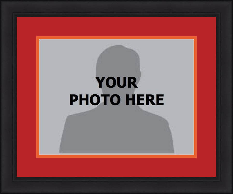 NHL Hockey Photo Picture Frame Kit - Calgary Flames (Red Matting, Orange Trim) - Sports Collectibles, Sports Memorabilia, Sports Fan Shop, Sports Gifts