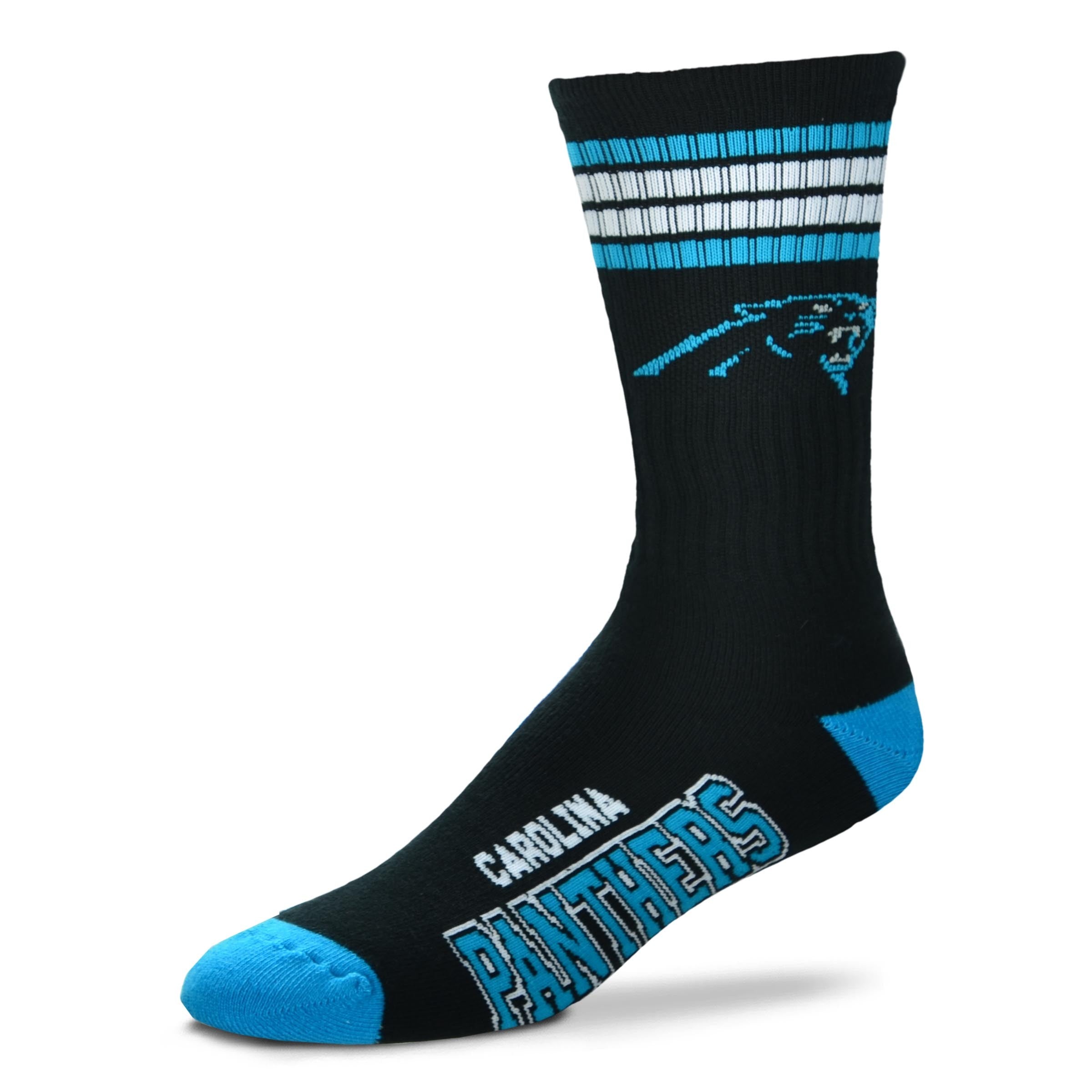 Carolina Panthers Men's 4 Stripe Deuce Socks - Sports Collectibles, Sports Memorabilia, Sports Fan Shop, Sports Gifts